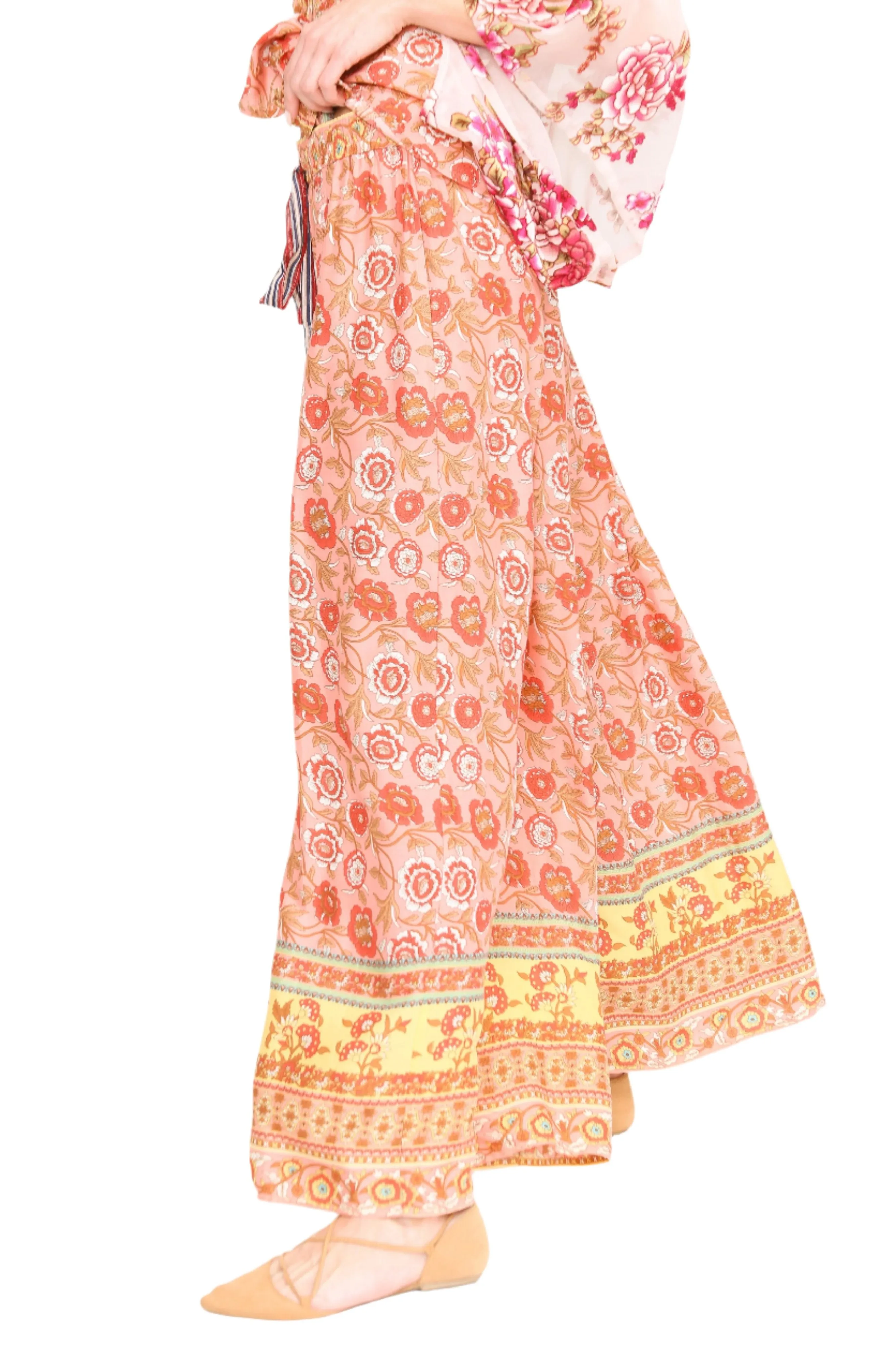 Aratta Silent Journey Roses Palazzo Pants