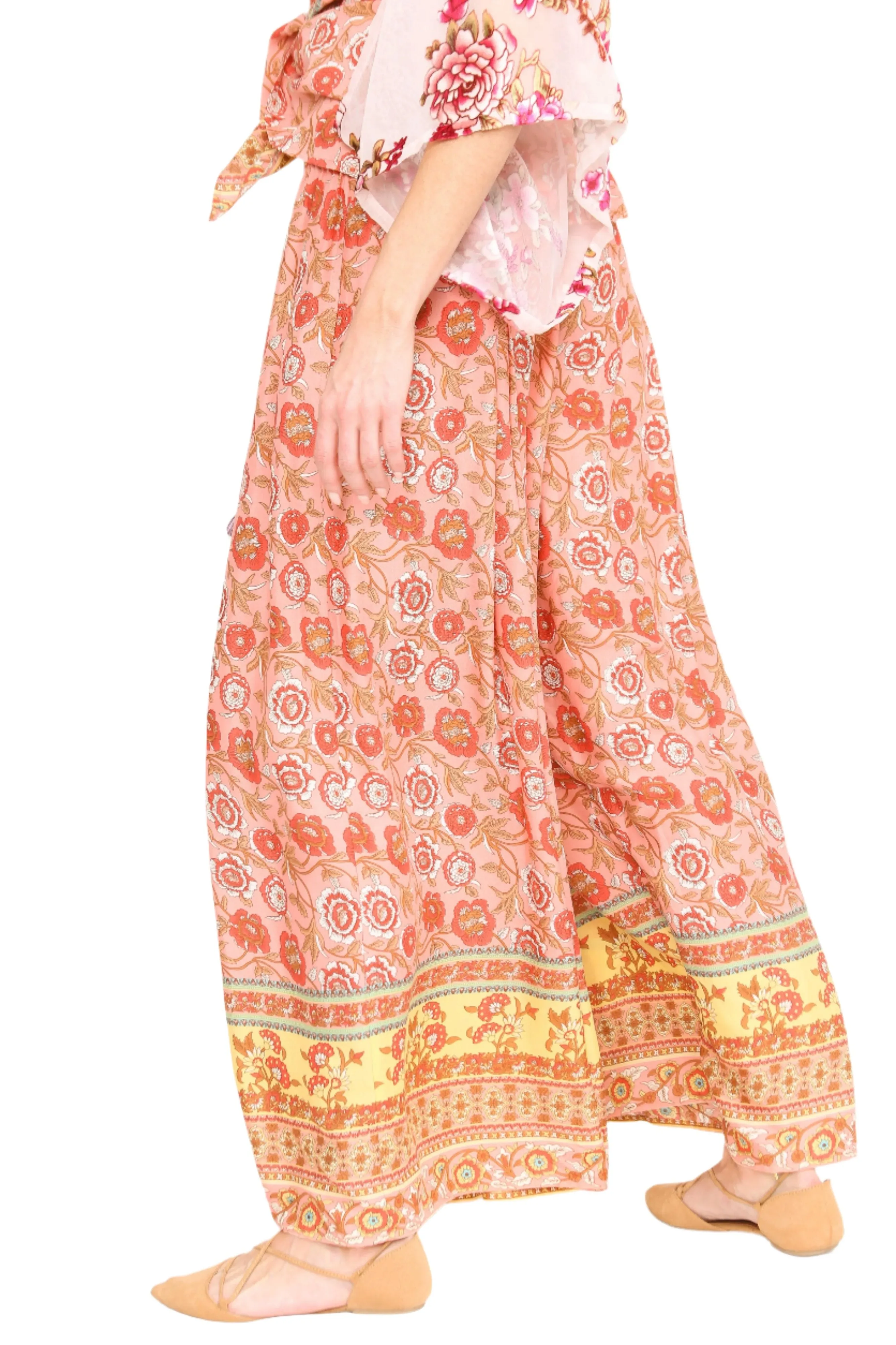 Aratta Silent Journey Roses Palazzo Pants