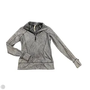 Athletic Top Long Sleeve Collar By Lululemon In Black & White, Size: 6