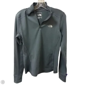 Athletic Top Long Sleeve Collar By The North Face In Grey, Size: M