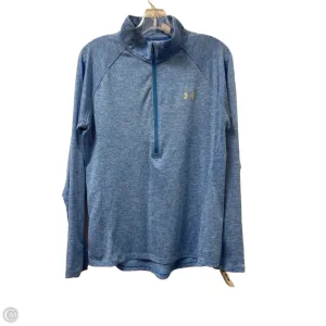 Athletic Top Long Sleeve Collar By Under Armour In Blue, Size: L