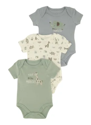 Baby Boys 0-9M Tiny Miracle Graphic Bodysuits 3 Pack