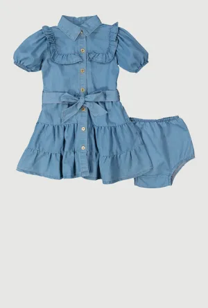 Baby Girls 12-24M Ruffle Detail Tiered Dress
