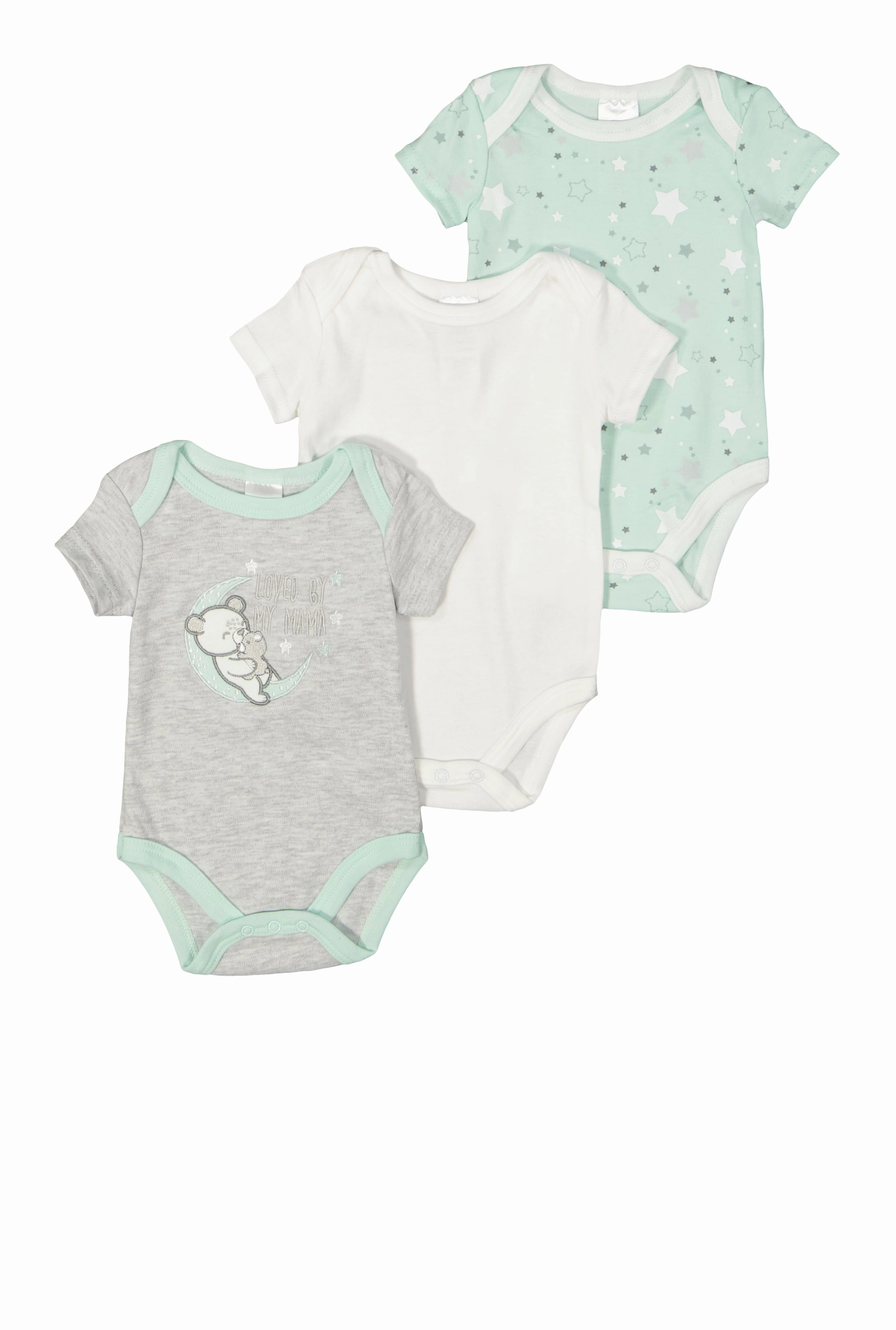 Baby Boys 0-9M Loved By My Mama Bodysuits 3 Pack
