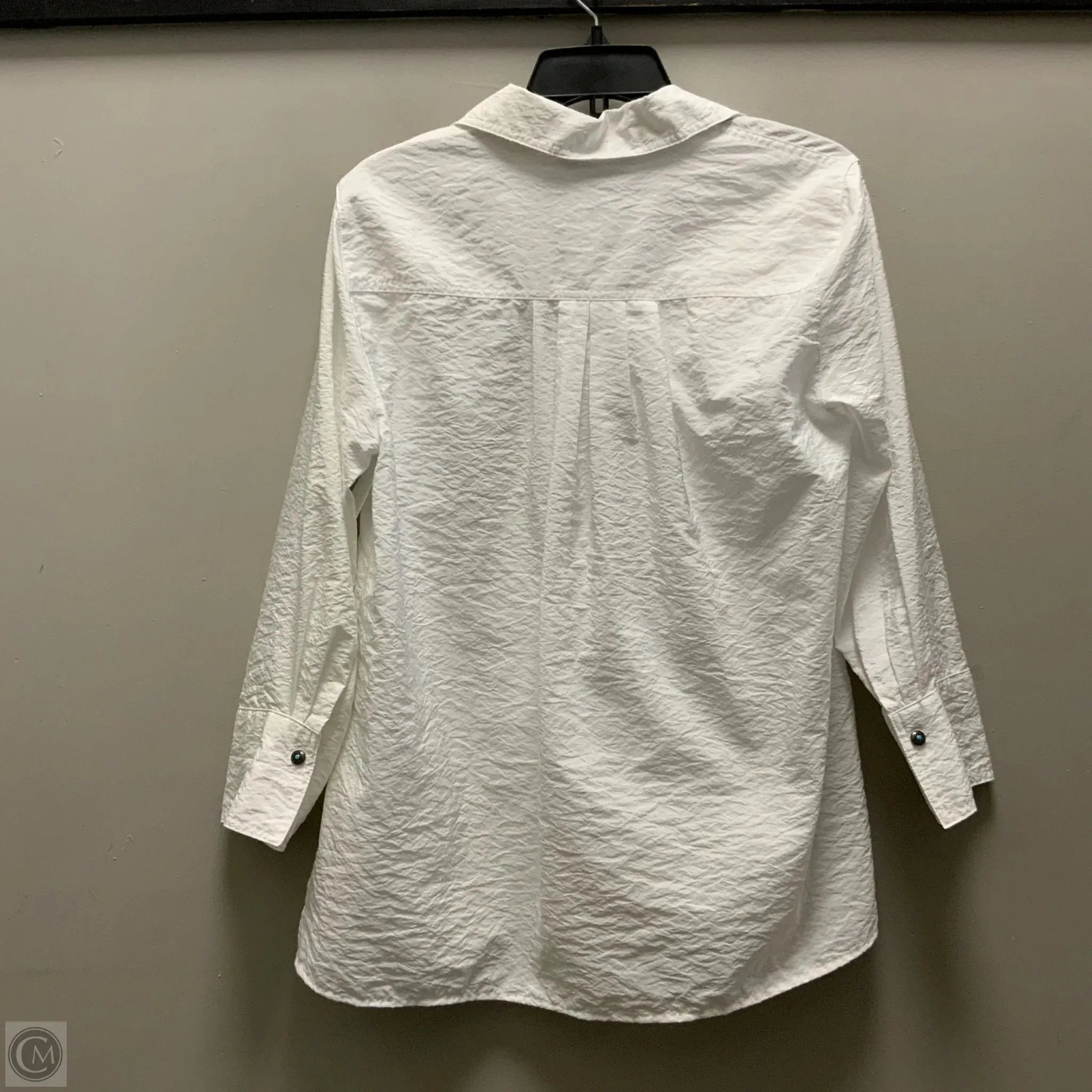 Blouse Long Sleeve By Ali Miles In White, Size: M