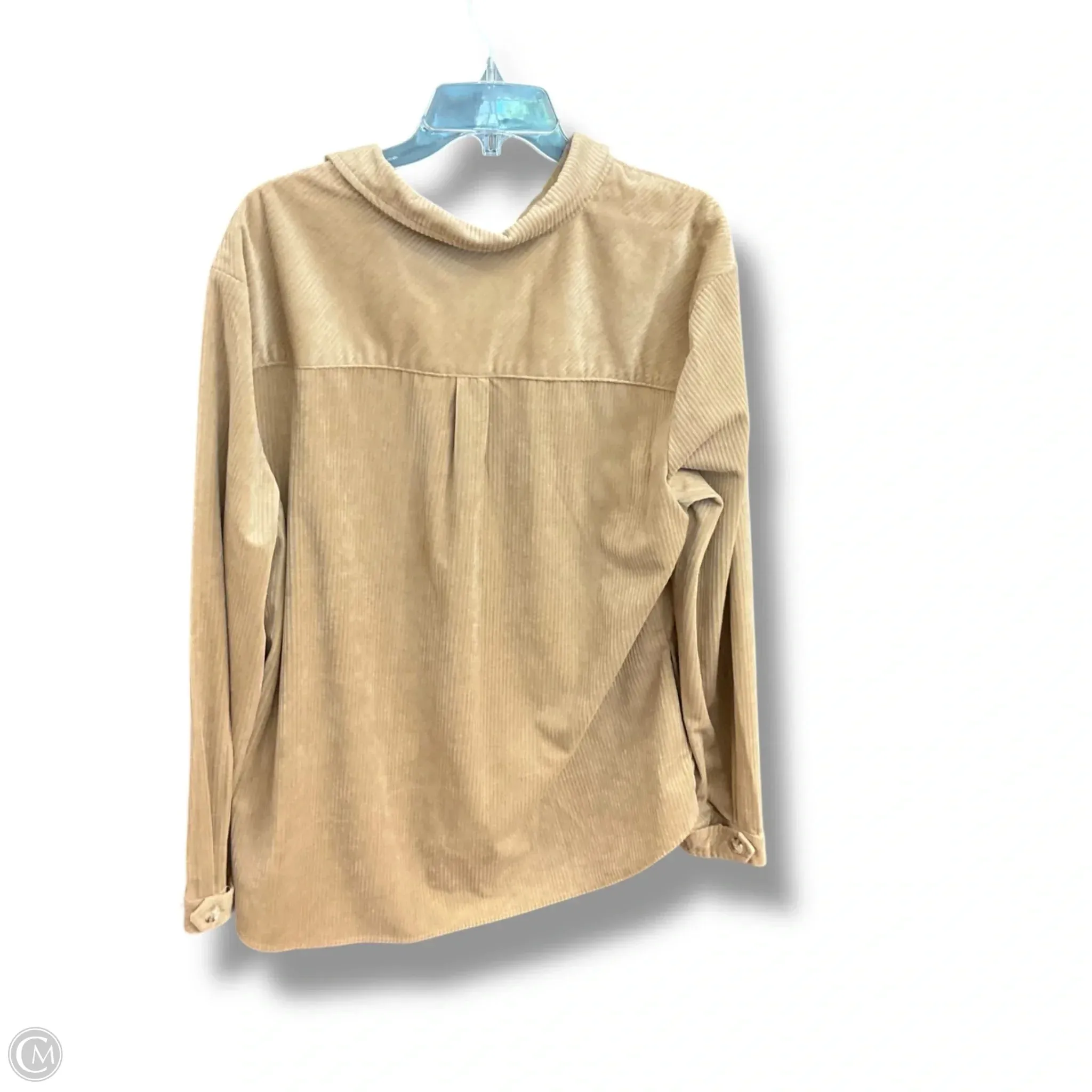 Blouse Long Sleeve By Democracy In Tan, Size: Xl