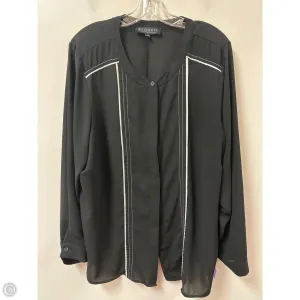 Blouse Long Sleeve By Eloquii In Black & White, Size: 3x