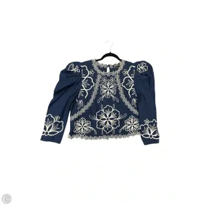 Blouse Long Sleeve By Express In Navy, Size: L