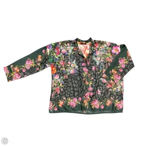 Blouse Long Sleeve By Johnny Was In Floral Print, Size: Xl