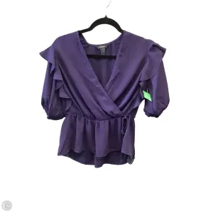 Blouse Short Sleeve By Express In Purple, Size: S
