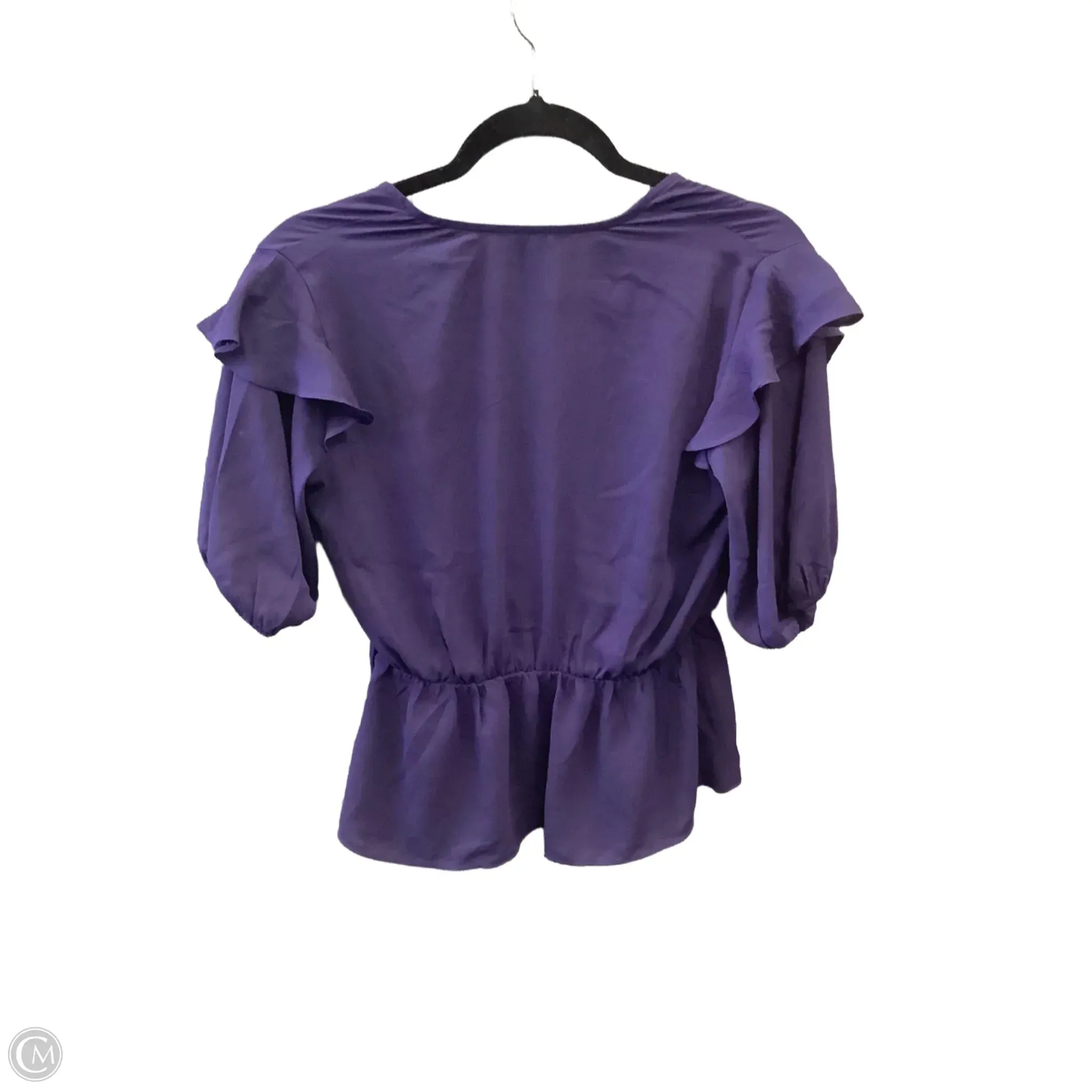 Blouse Short Sleeve By Express In Purple, Size: S
