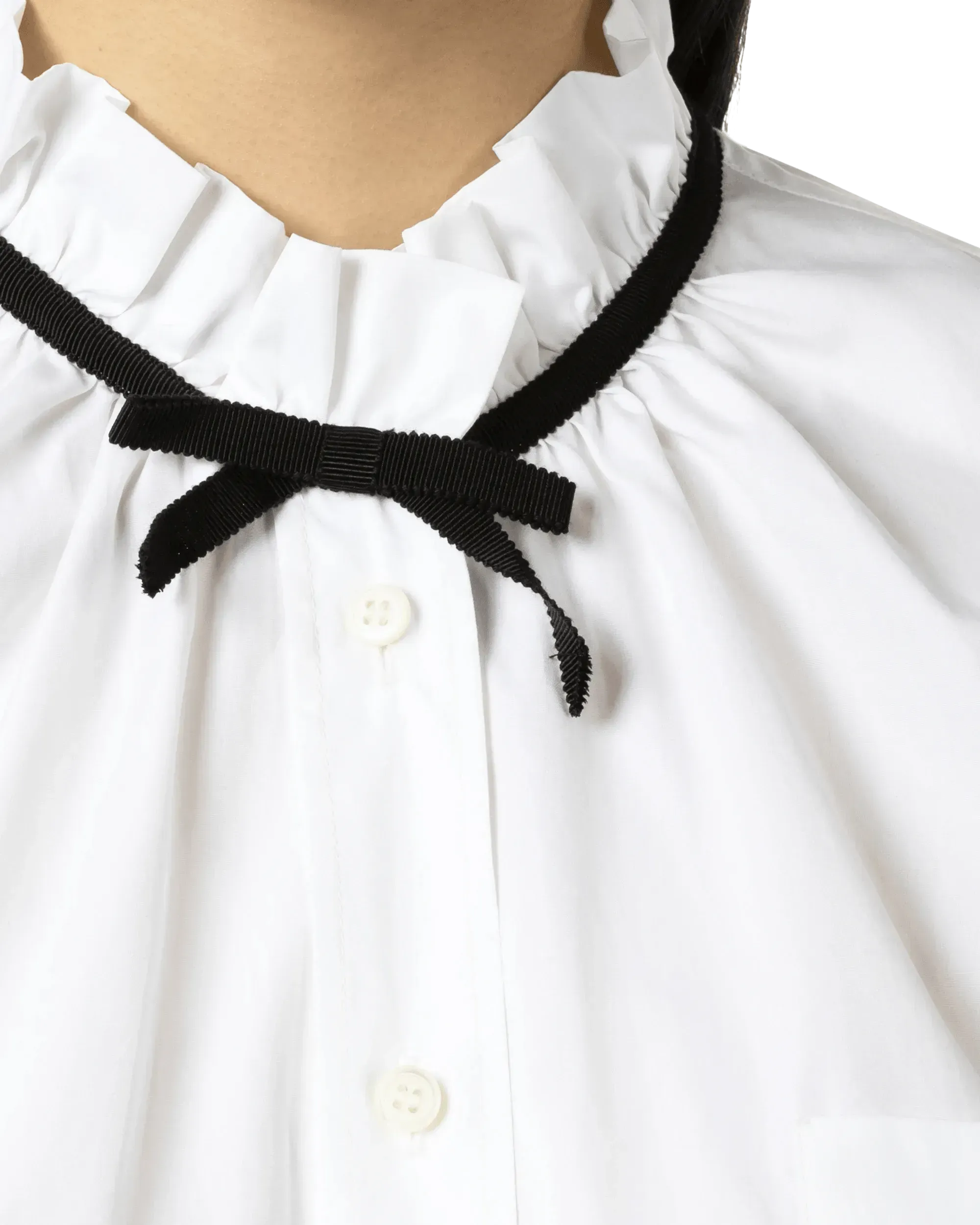 Bow Detail Poplin Shirt