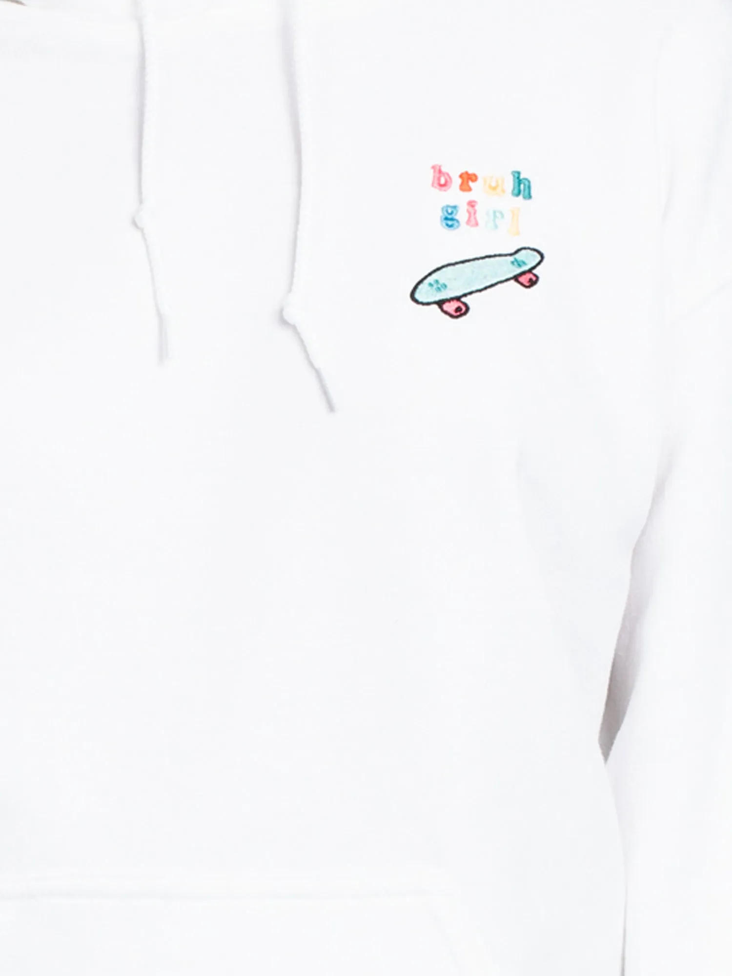 BRUH GIRL EMB HD - WHITE-L - CLEARANCE