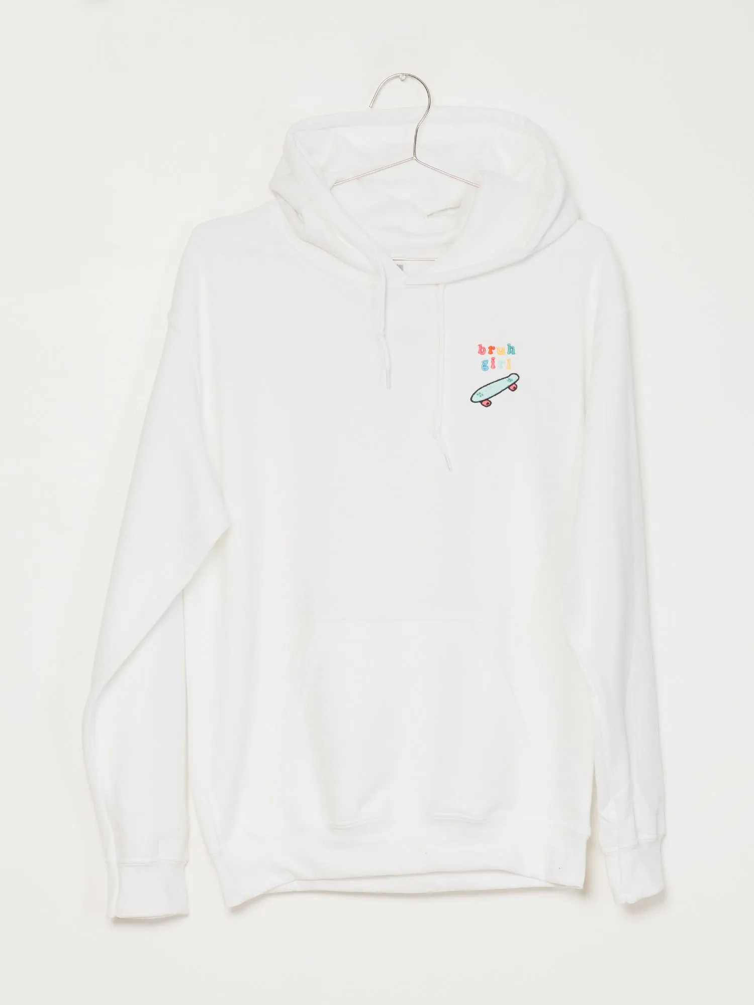 BRUH GIRL EMB HD - WHITE-L - CLEARANCE