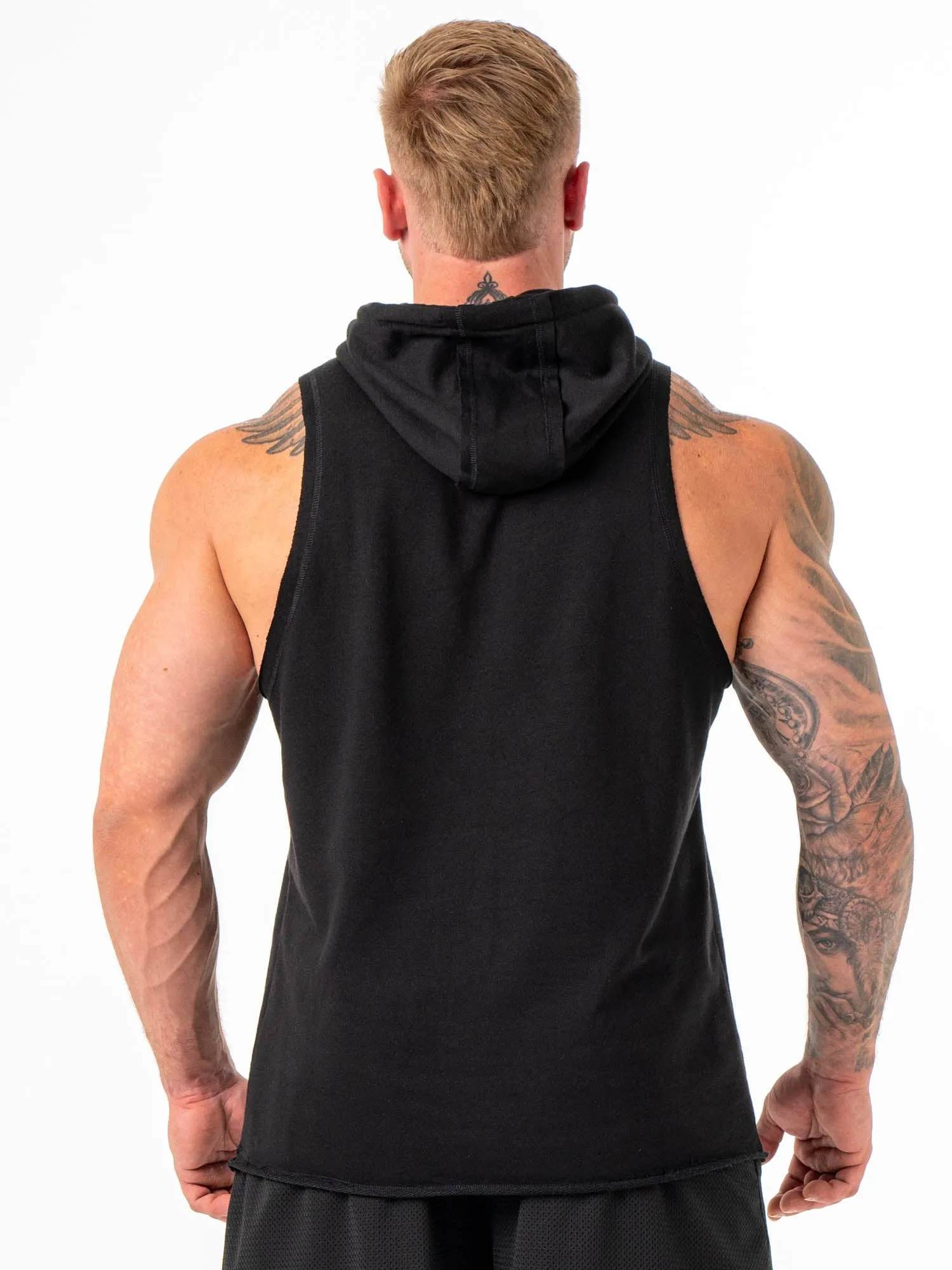 Collegiate Sleeveless Hoodie - Black