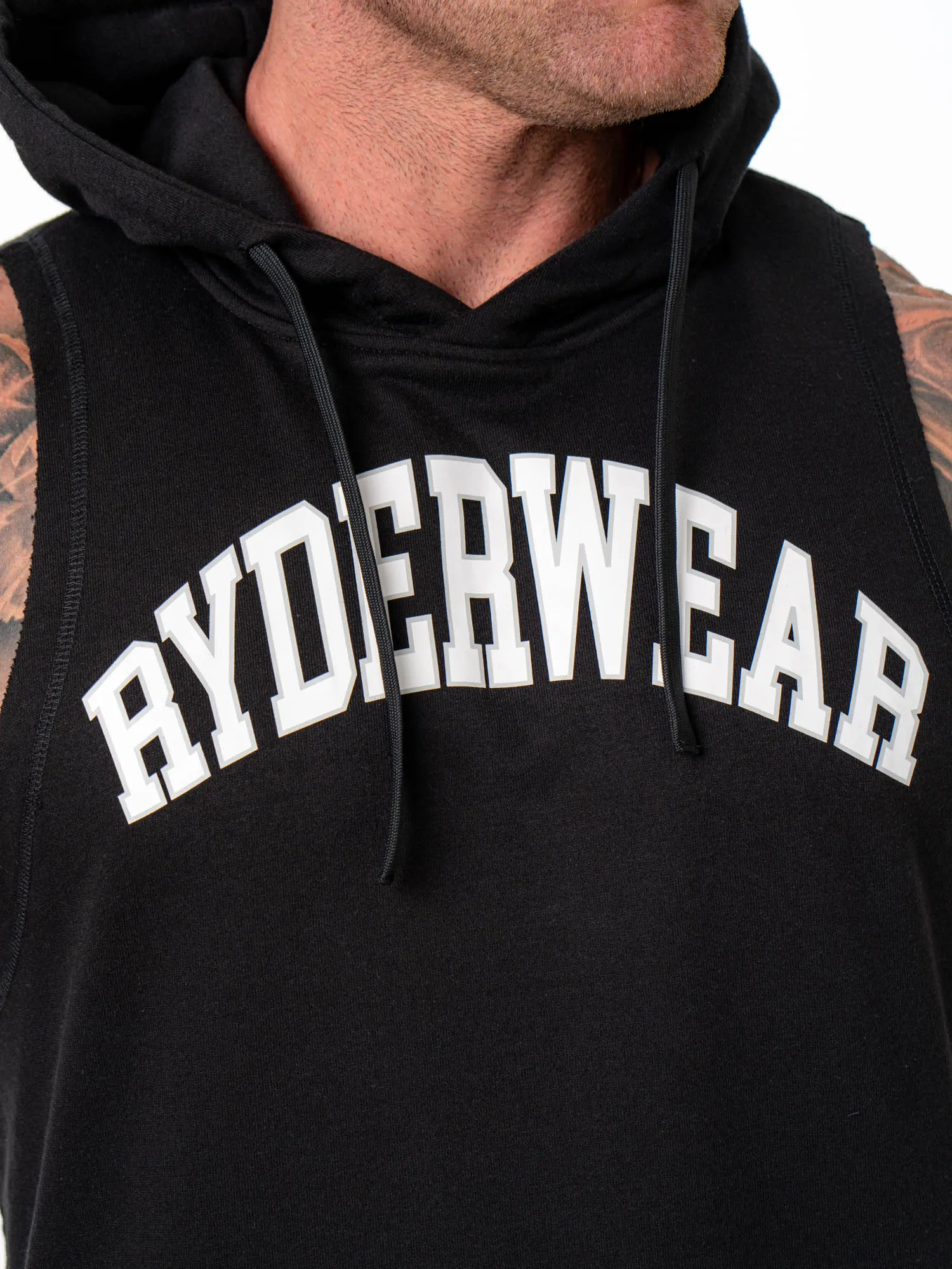 Collegiate Sleeveless Hoodie - Black