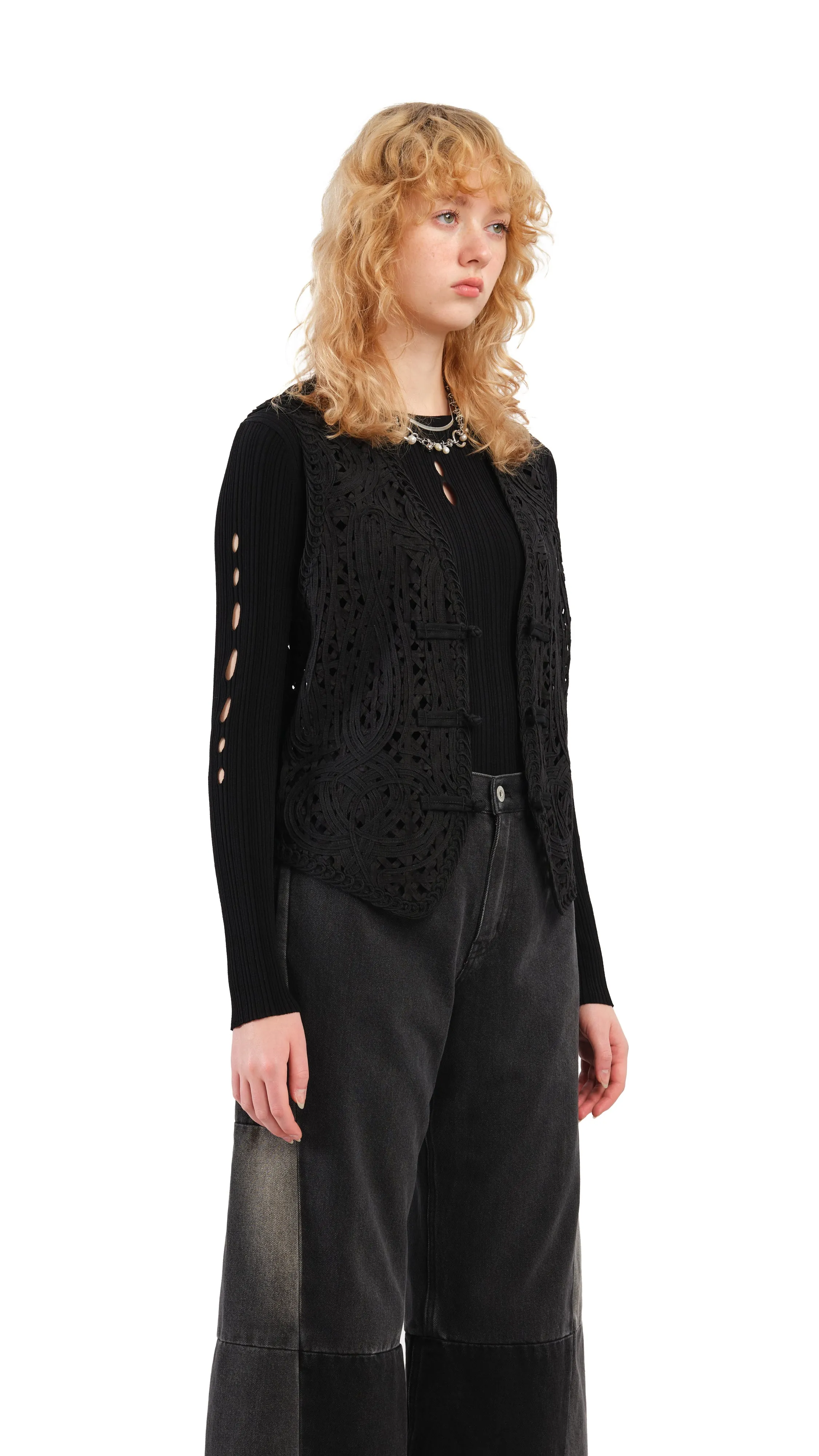 Cord Embroidery Vest