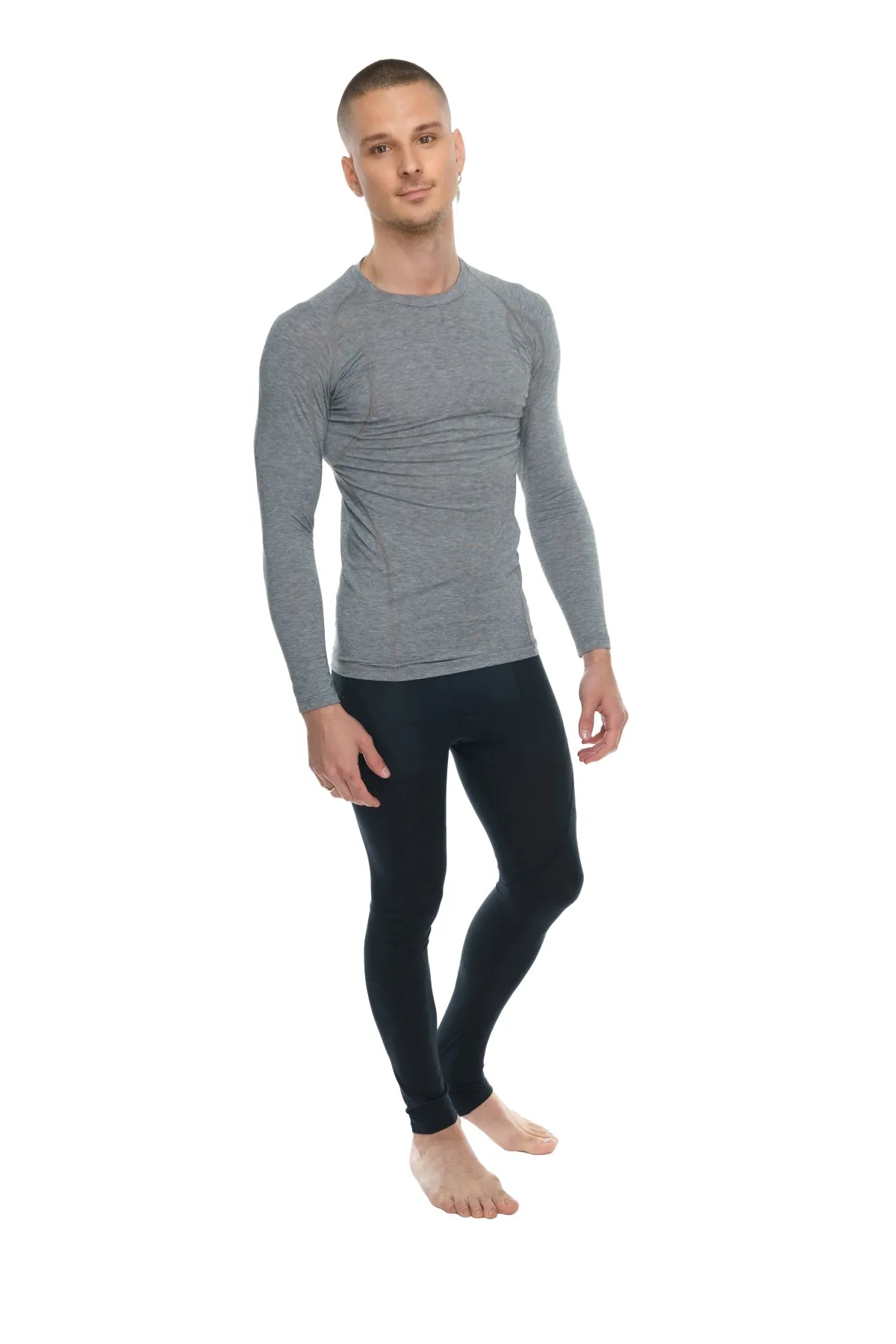 Designer Raglan Crew-Neck Tee - Long Sleeve (Steel Gray)