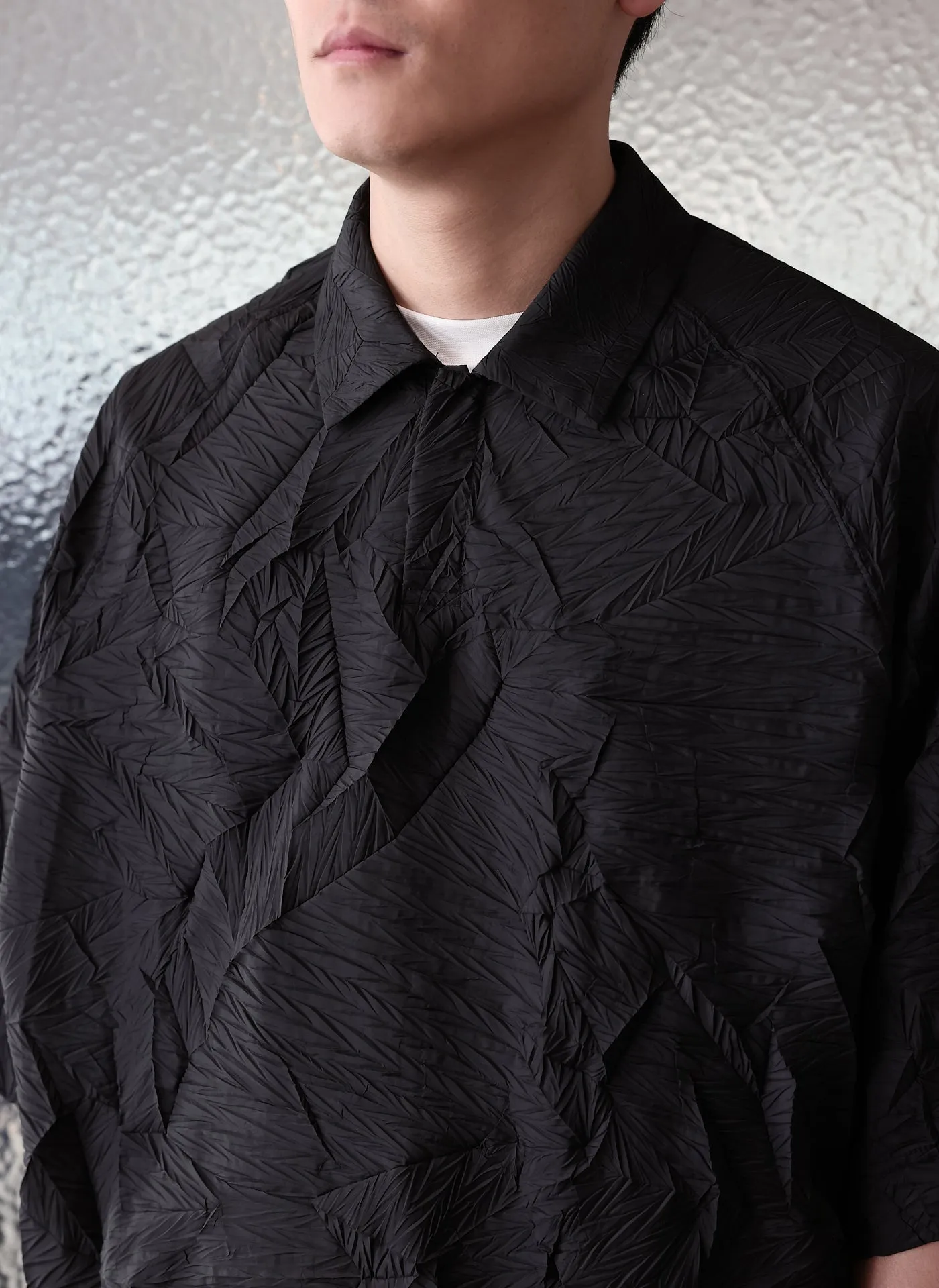 Distort Pleats Polyester Polo