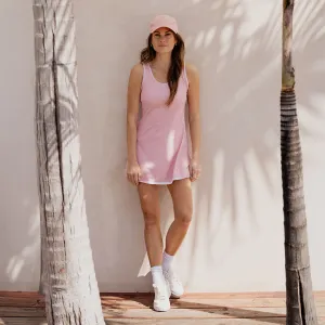 Doubles Tennis Dress, Pink Bliss/White