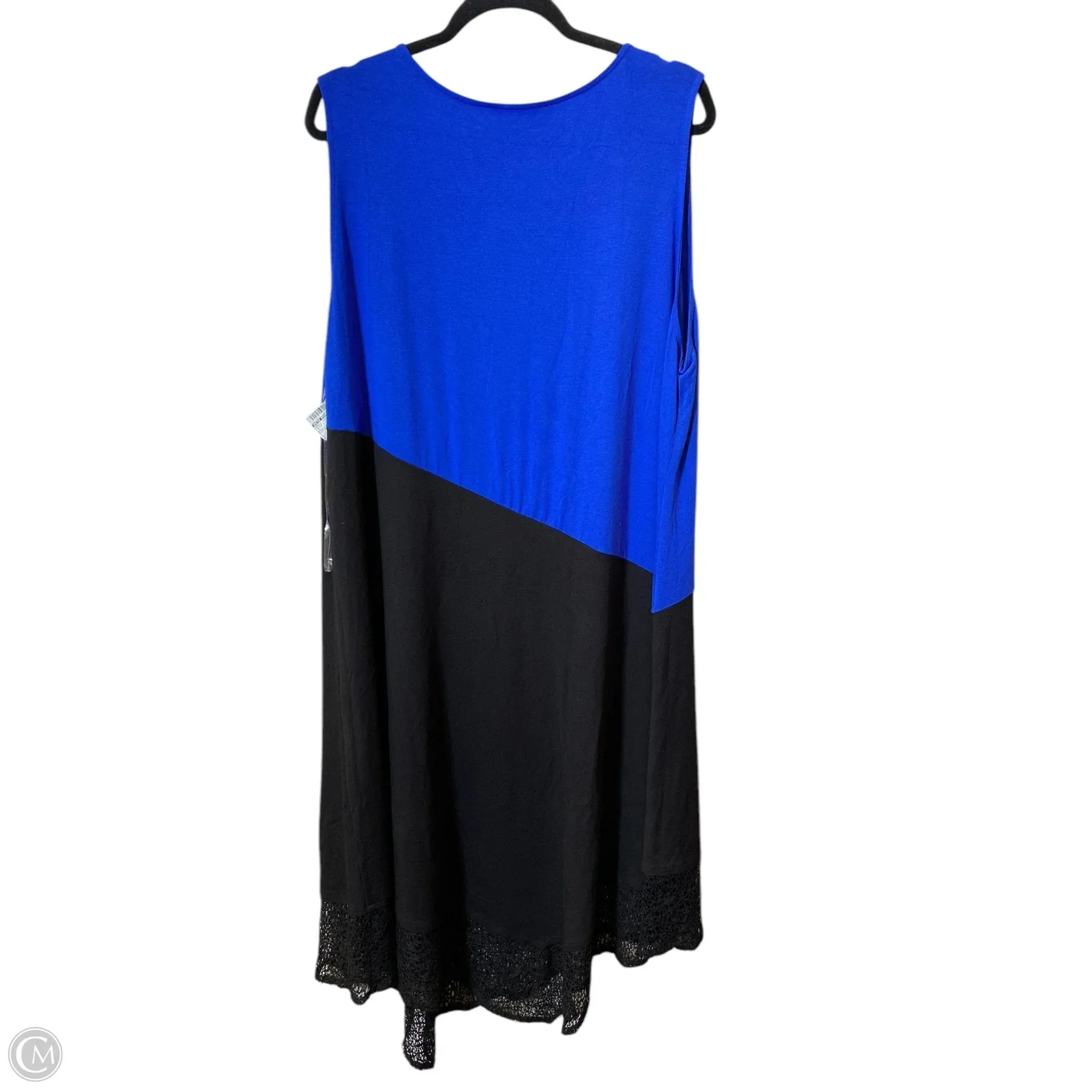 Dress Casual Midi By Peter Nygard In Black & Blue, Size: Xl
