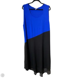 Dress Casual Midi By Peter Nygard In Black & Blue, Size: Xl