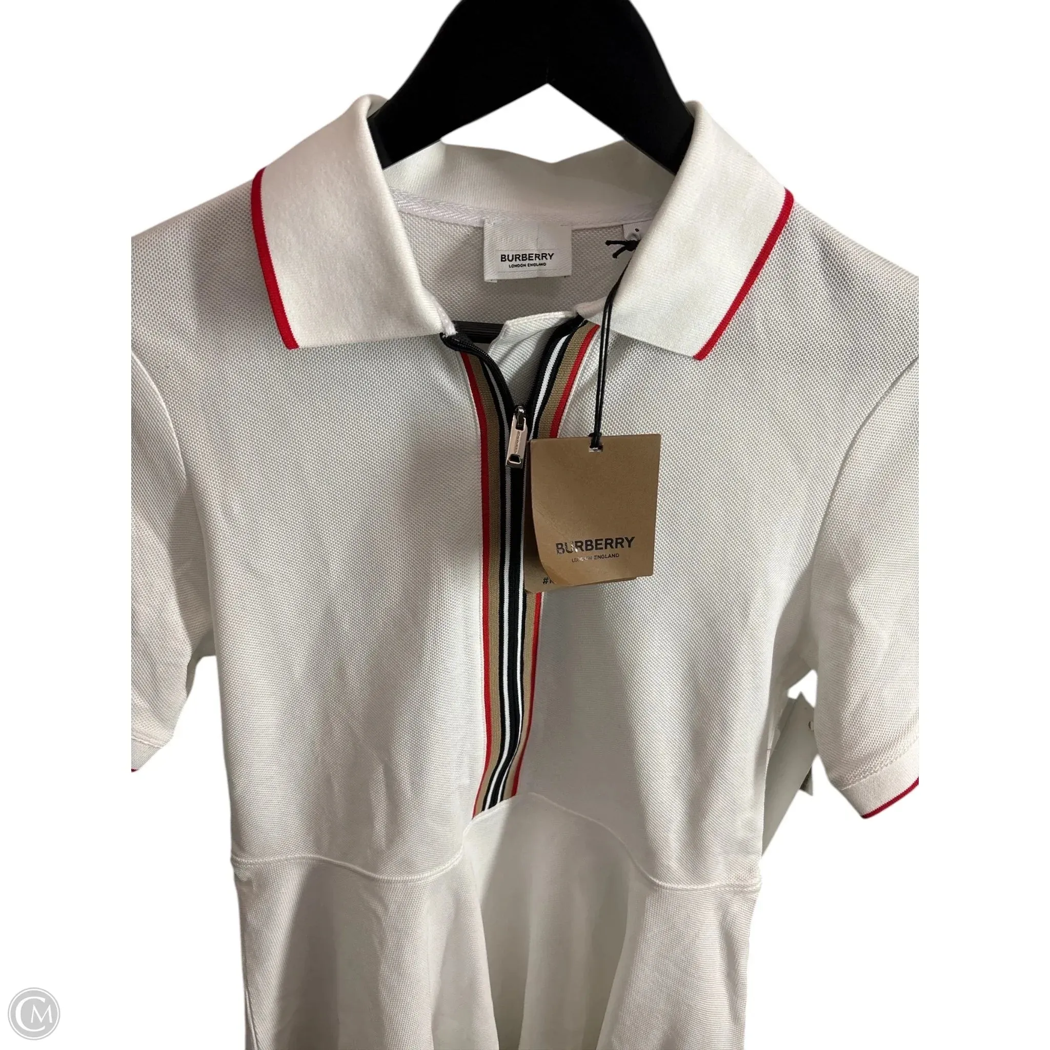 Dress Luxury Designer By Burberry In White, Size: S