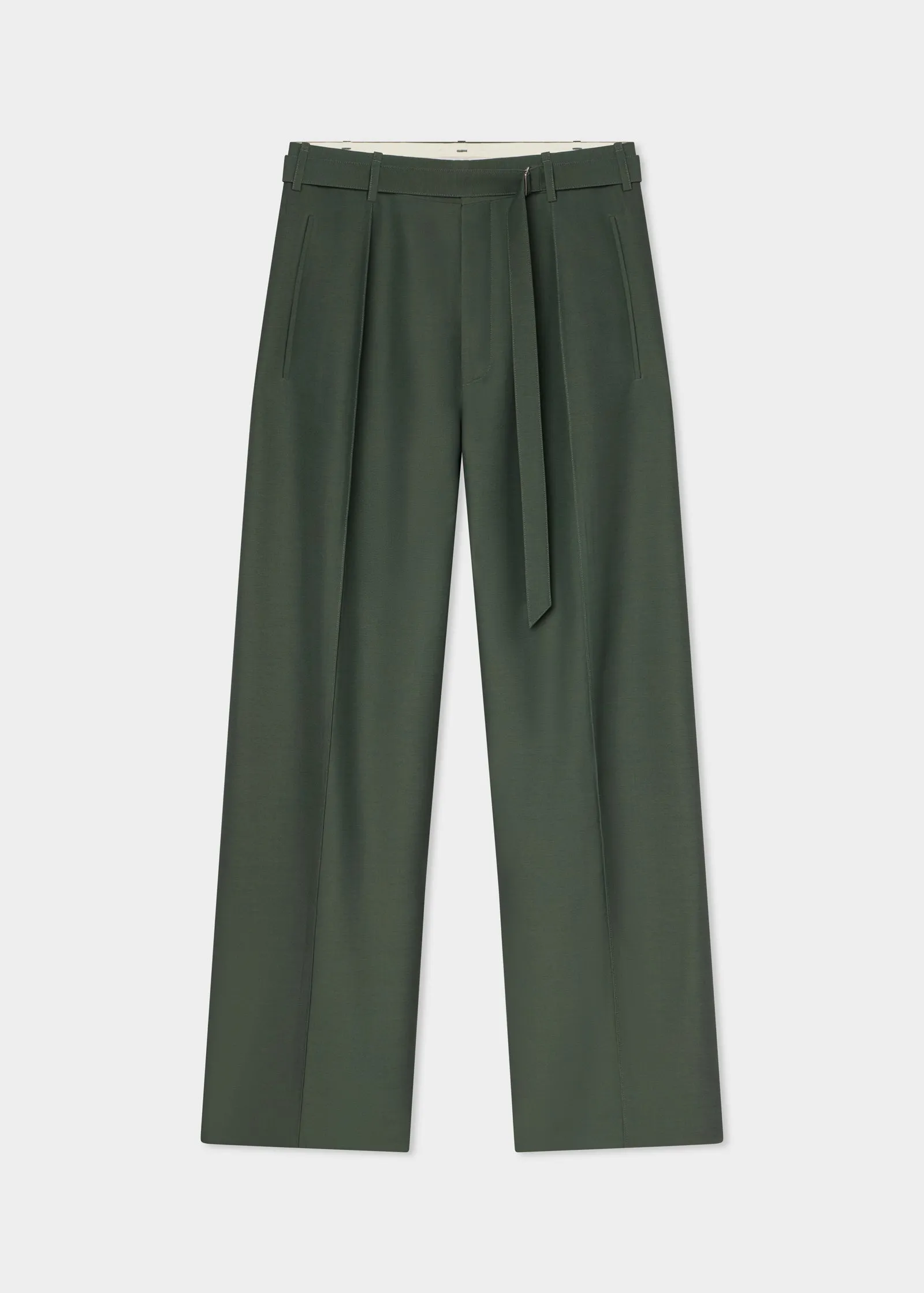 Drop Waist Trouser in Faille - Pistachio