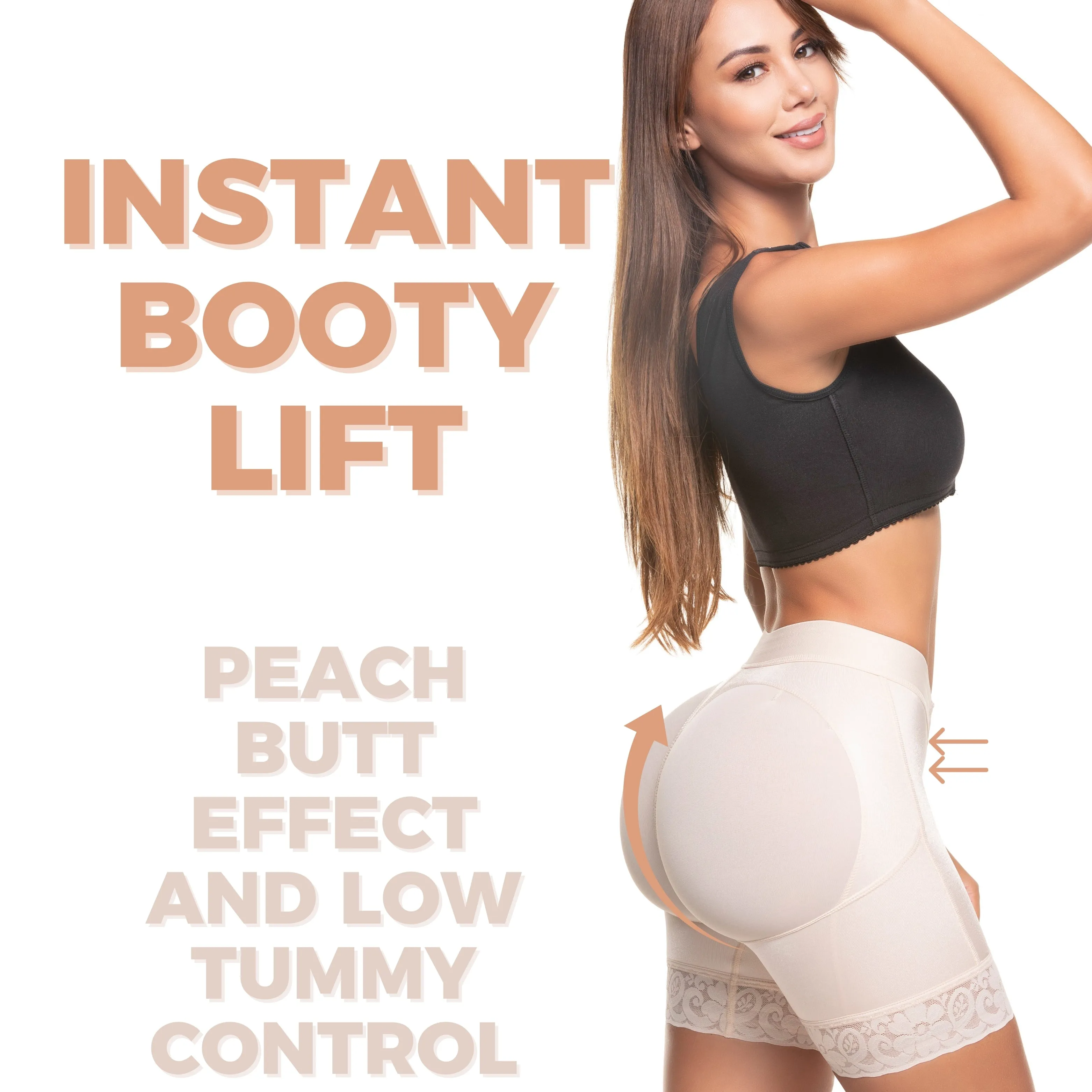 Fajas SONRYSE TR71BF | High Waisted Colombian Shaper Shorts for Women | Mid-Length Daily Use | Triconet