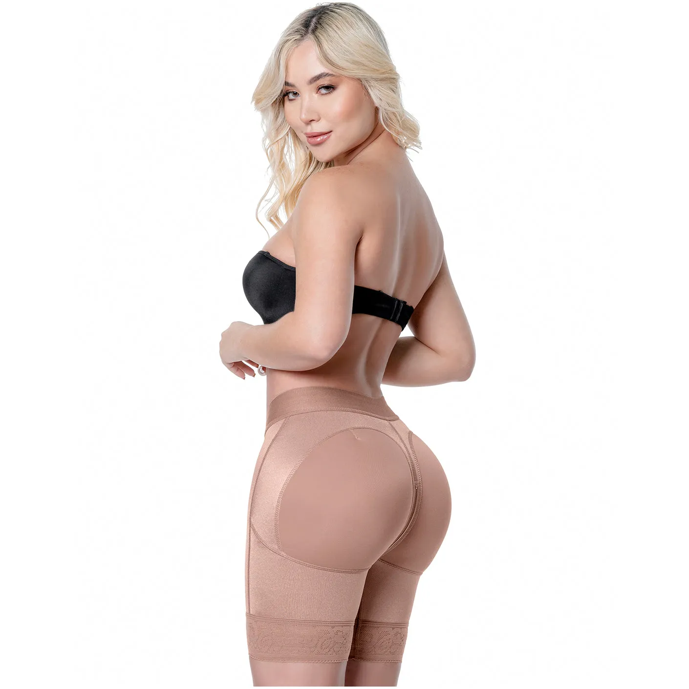 Fajas SONRYSE TR71BF | High Waisted Colombian Shaper Shorts for Women | Mid-Length Daily Use | Triconet