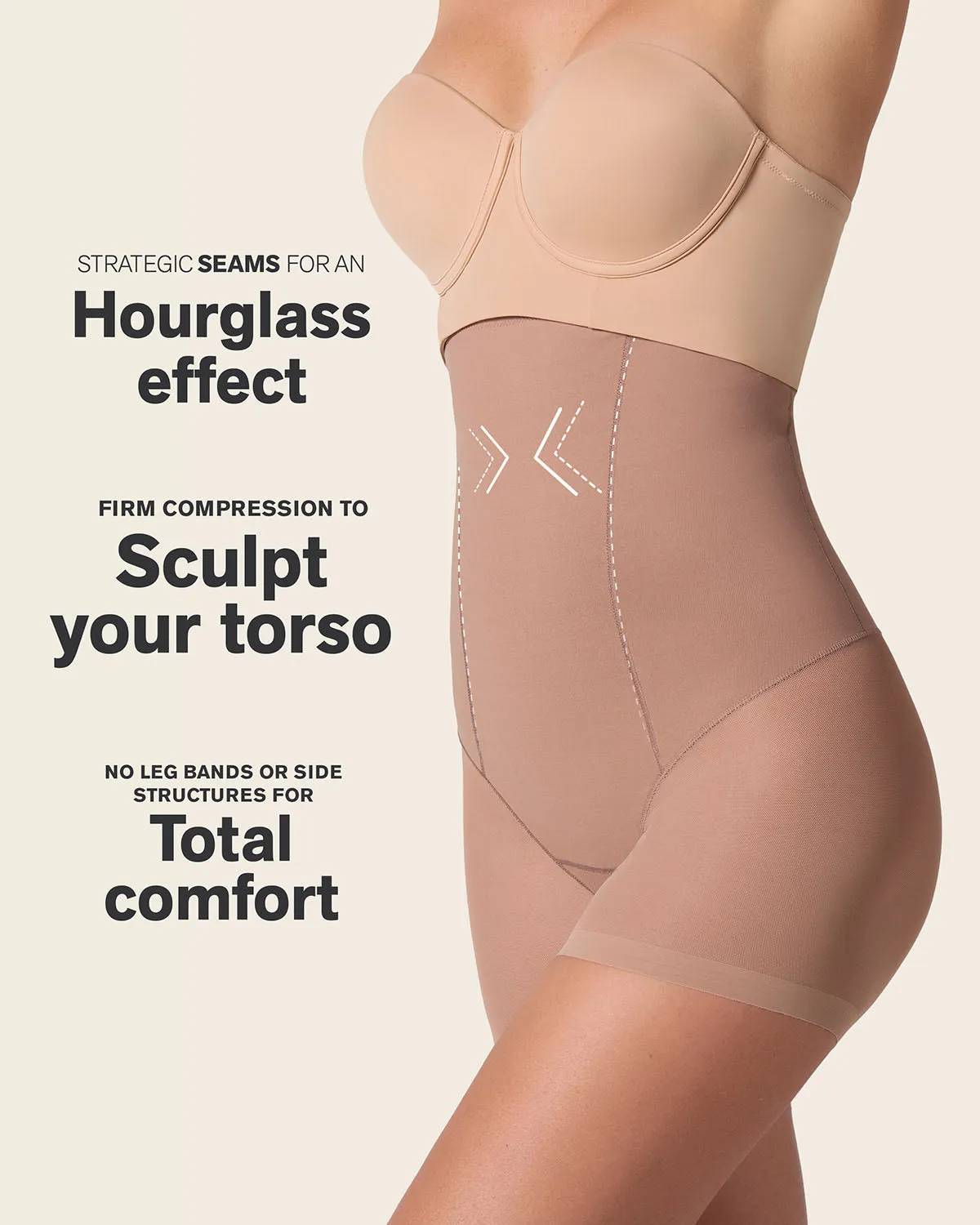 Firm Compression High-Waisted Sheer Short Shaper