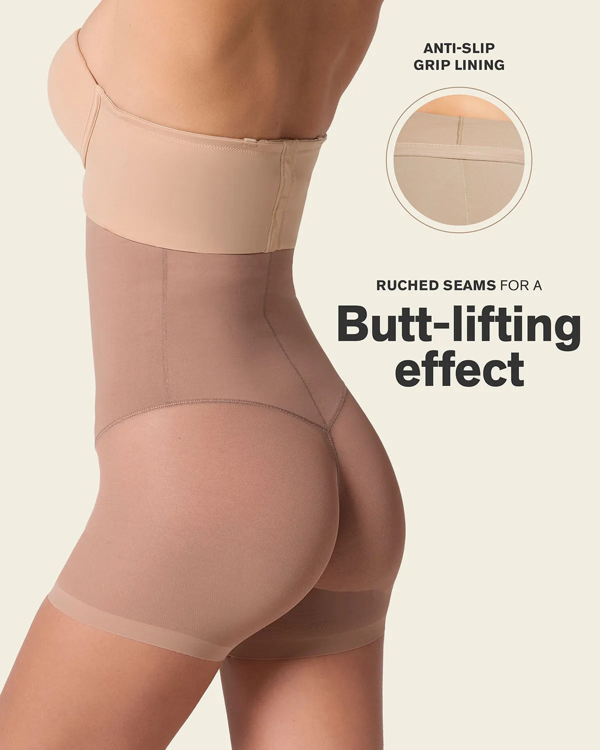 Firm Compression High-Waisted Sheer Short Shaper