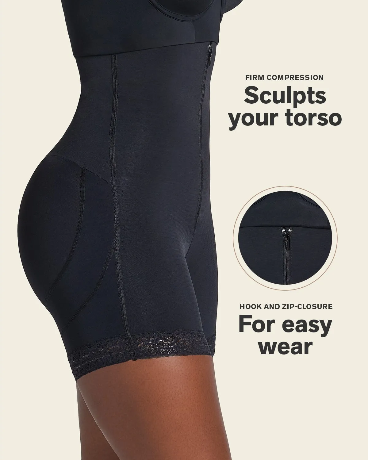 Firm Tummy Control Strapless Shaper with Butt Lifter