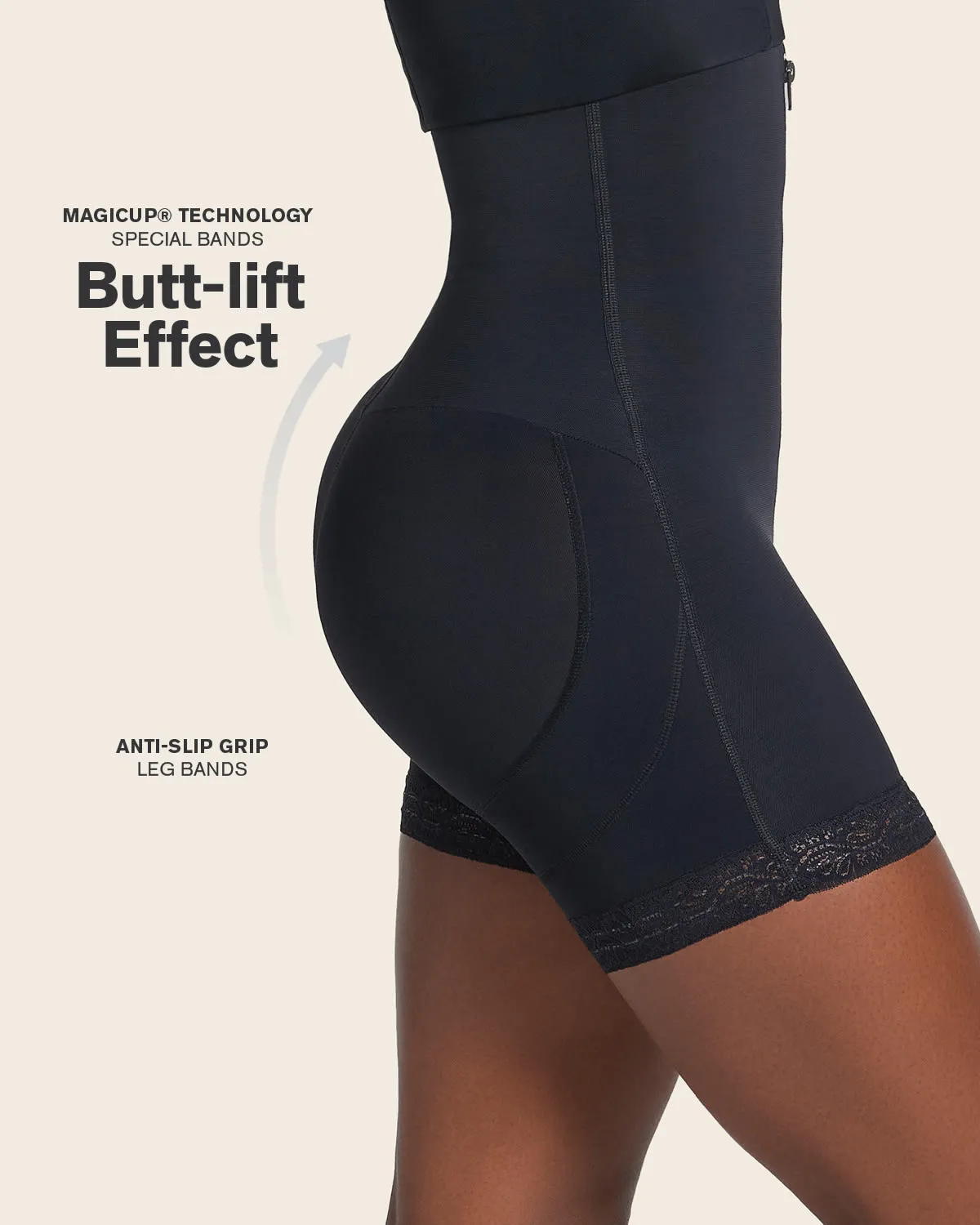 Firm Tummy Control Strapless Shaper with Butt Lifter