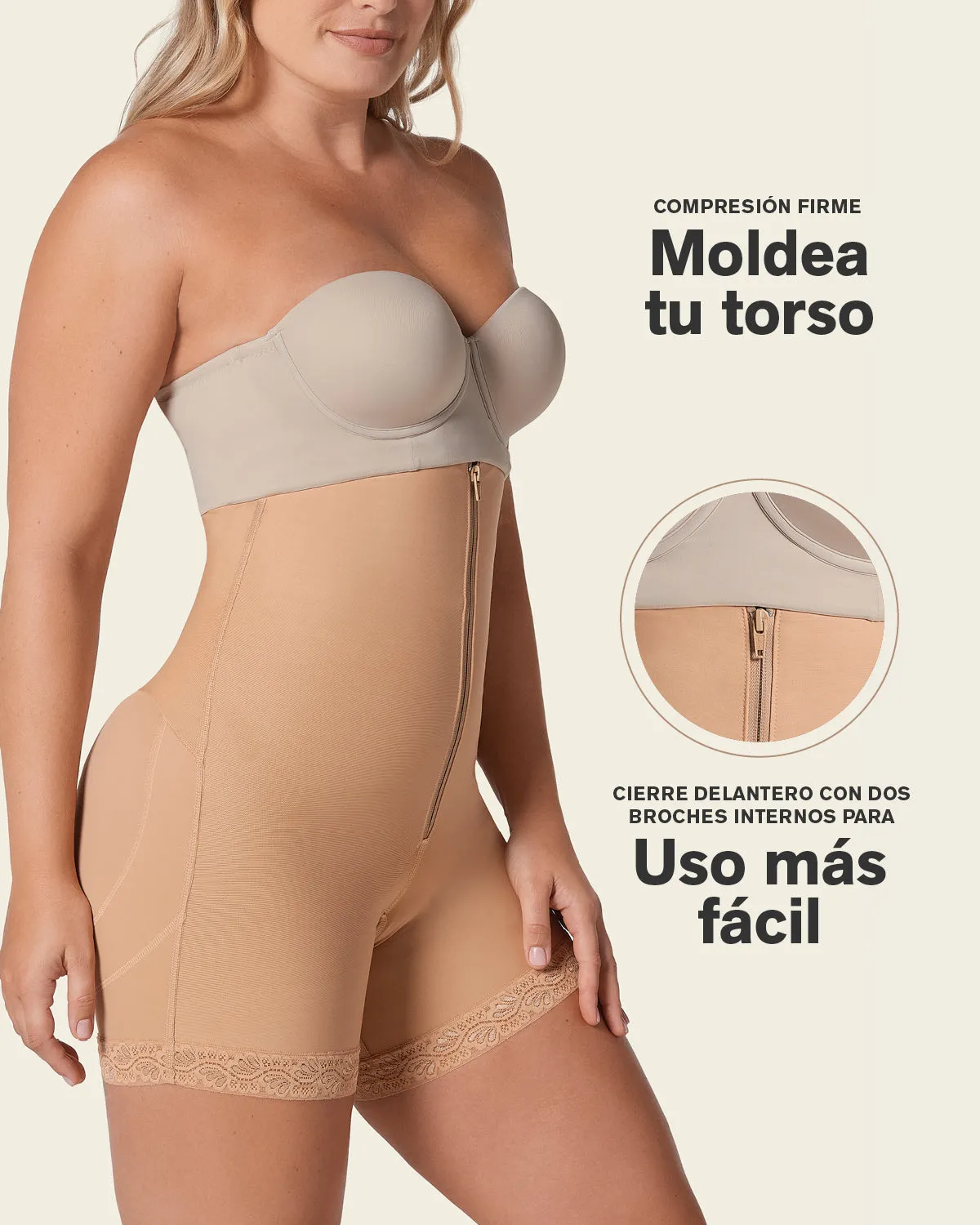 Firm Tummy Control Strapless Shaper with Butt Lifter