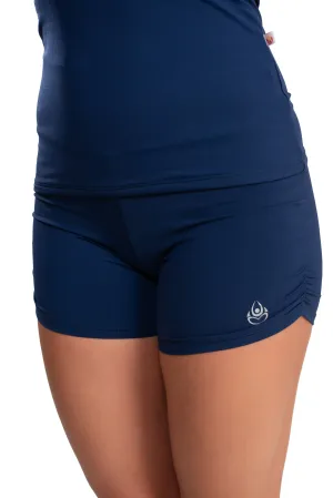 Gather Leg  Shorts, Navy Blue, Cool Form Light