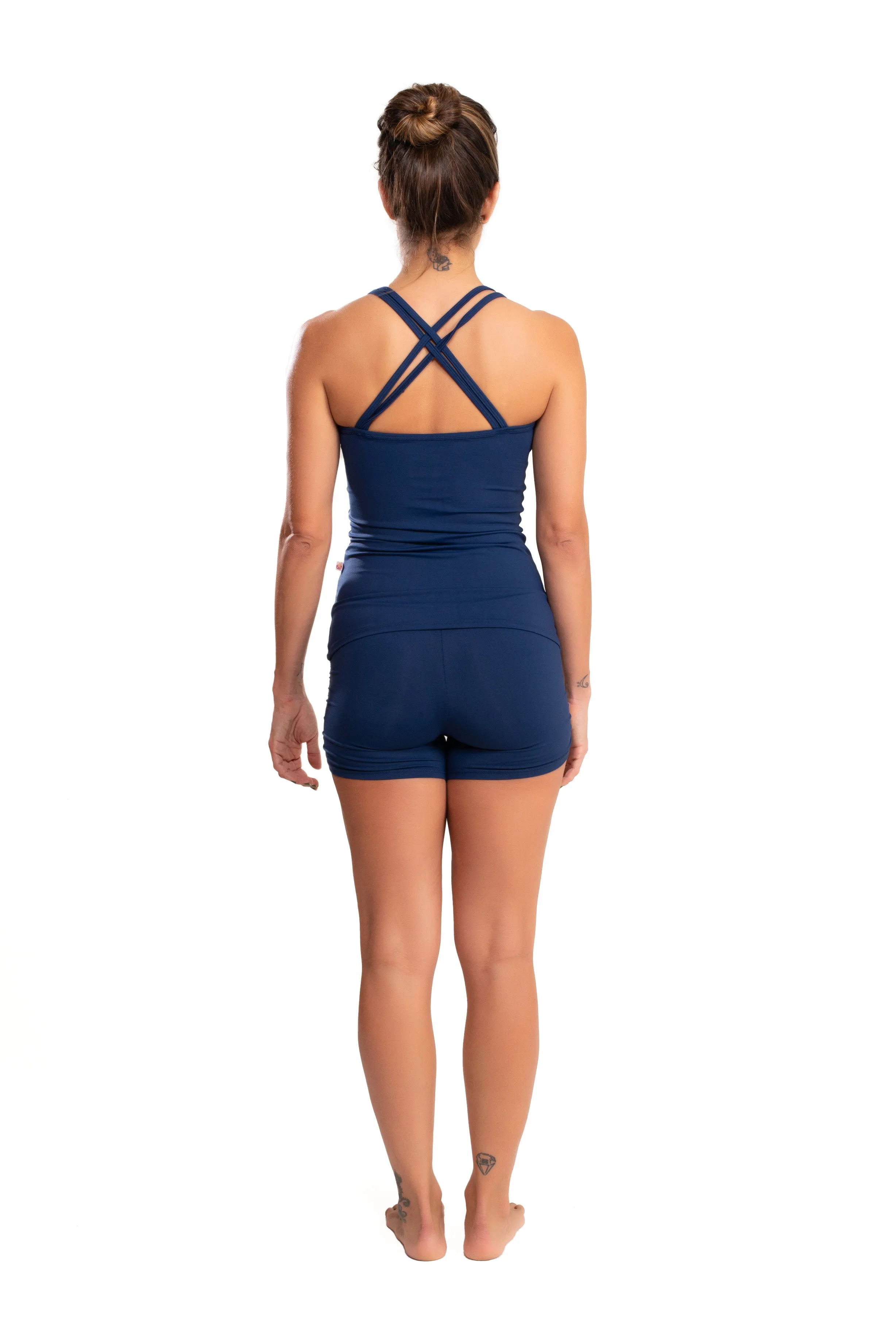 Gather Leg  Shorts, Navy Blue, Cool Form Light