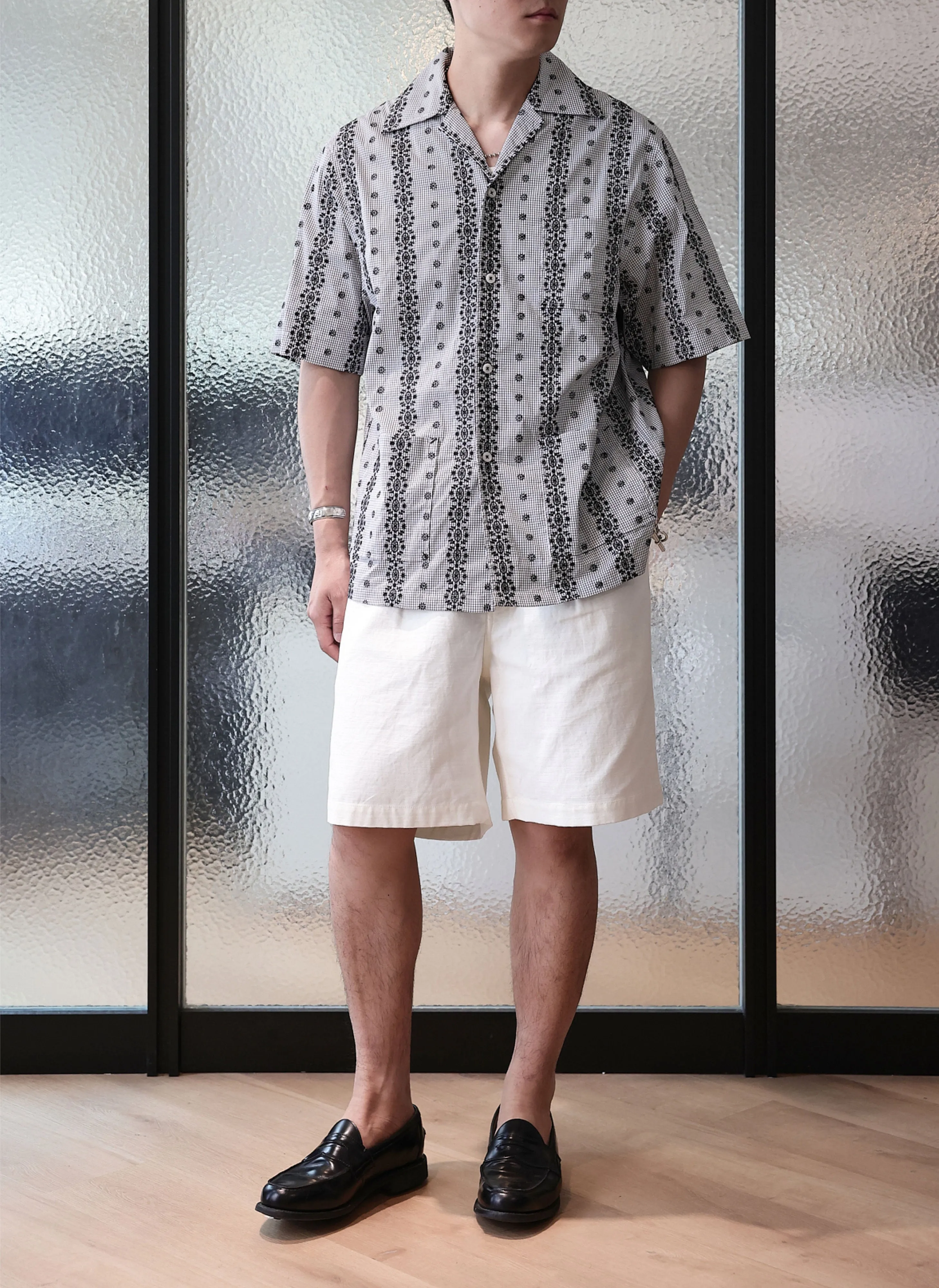 High Twist Salt Shrinking Cotton Twill Shorts
