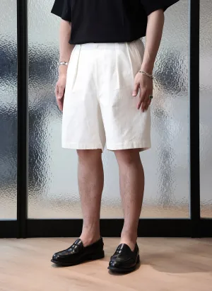 High Twist Salt Shrinking Cotton Twill Shorts