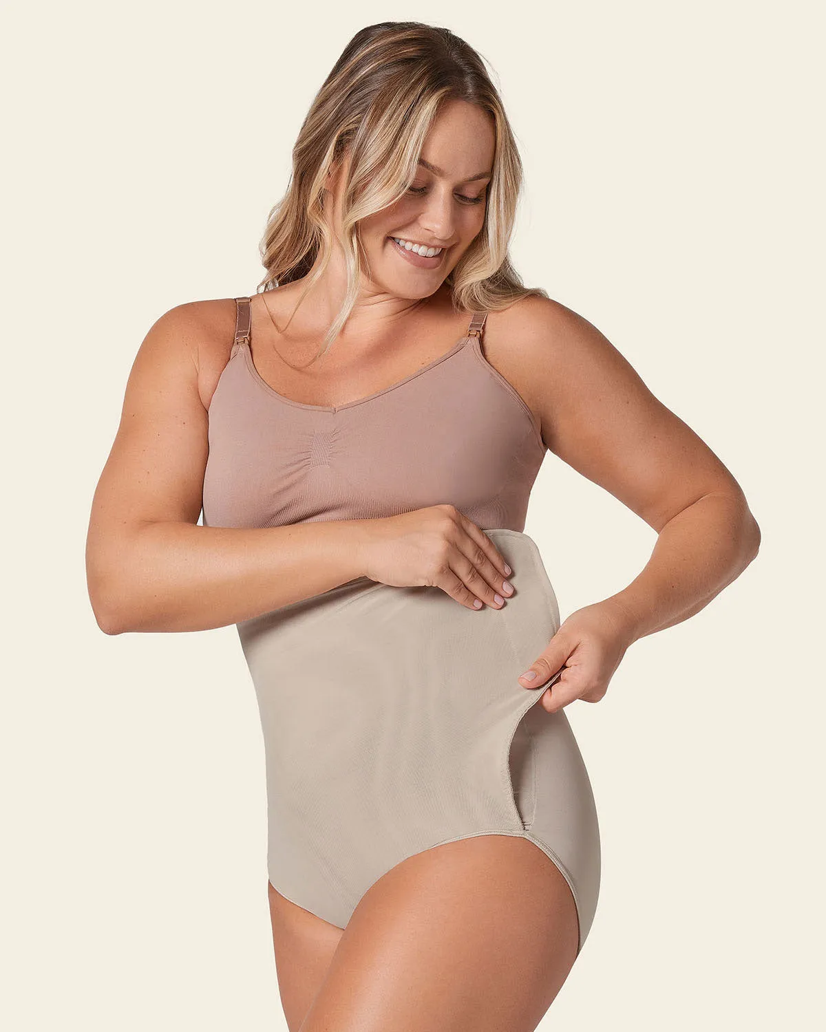 High-Waisted Firm Compression Post Surgical Panty with Adjustable Belly Wrap