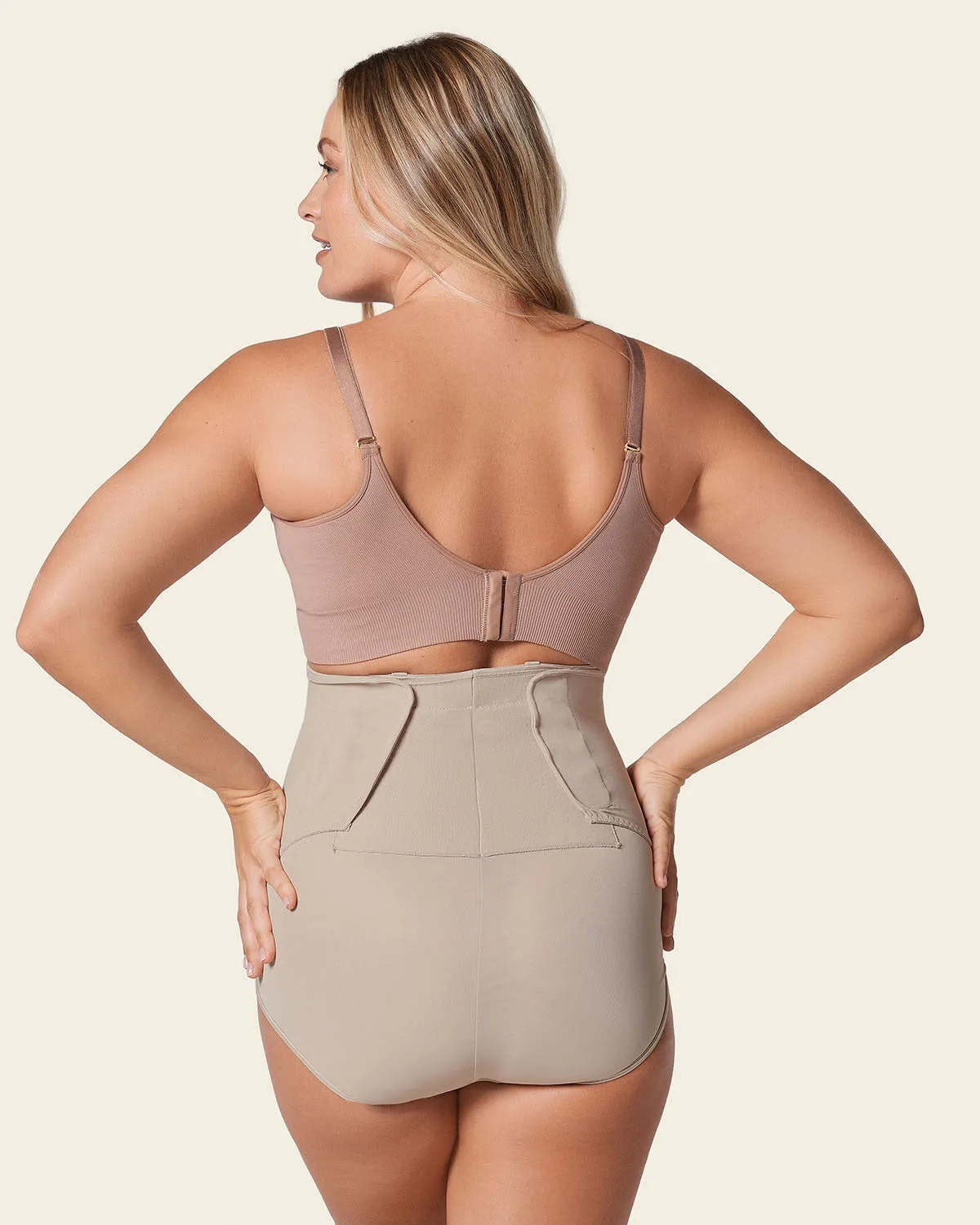 High-Waisted Firm Compression Post Surgical Panty with Adjustable Belly Wrap