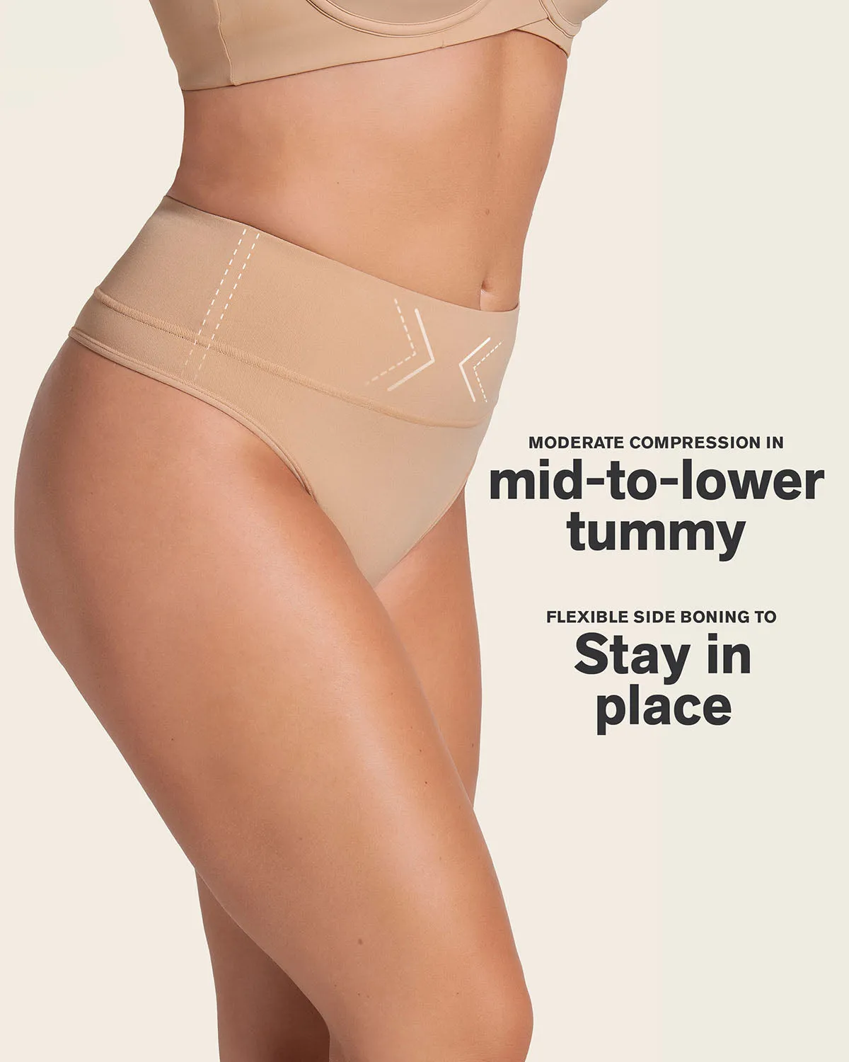 High-Waisted Seamless Moderate Shaper Thong Panty