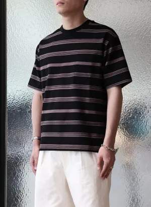Jacquard Short Sleeves Border Top (Regular Fit)