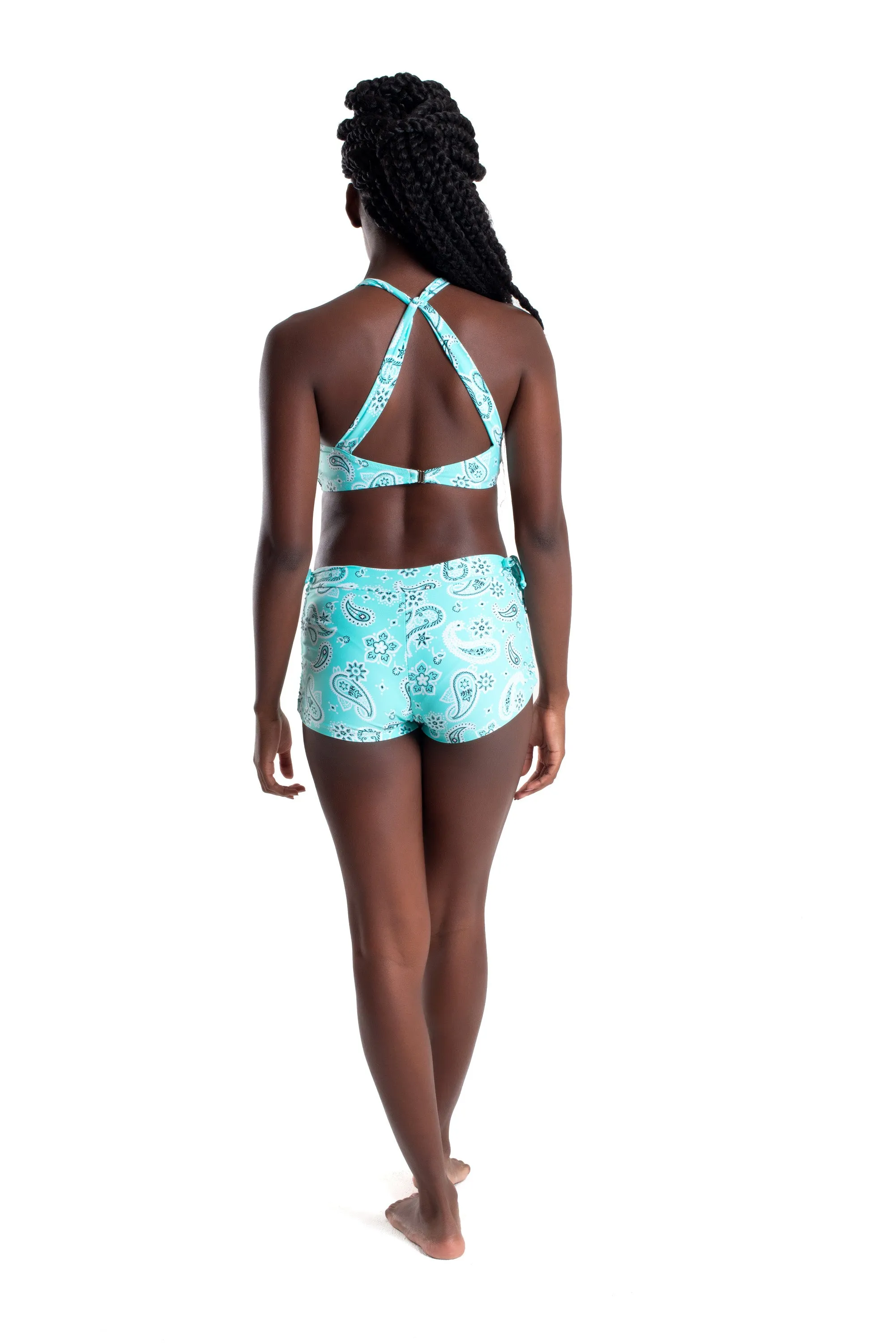 Kali Top, Aqua Blue Paisley, Cool Form Light