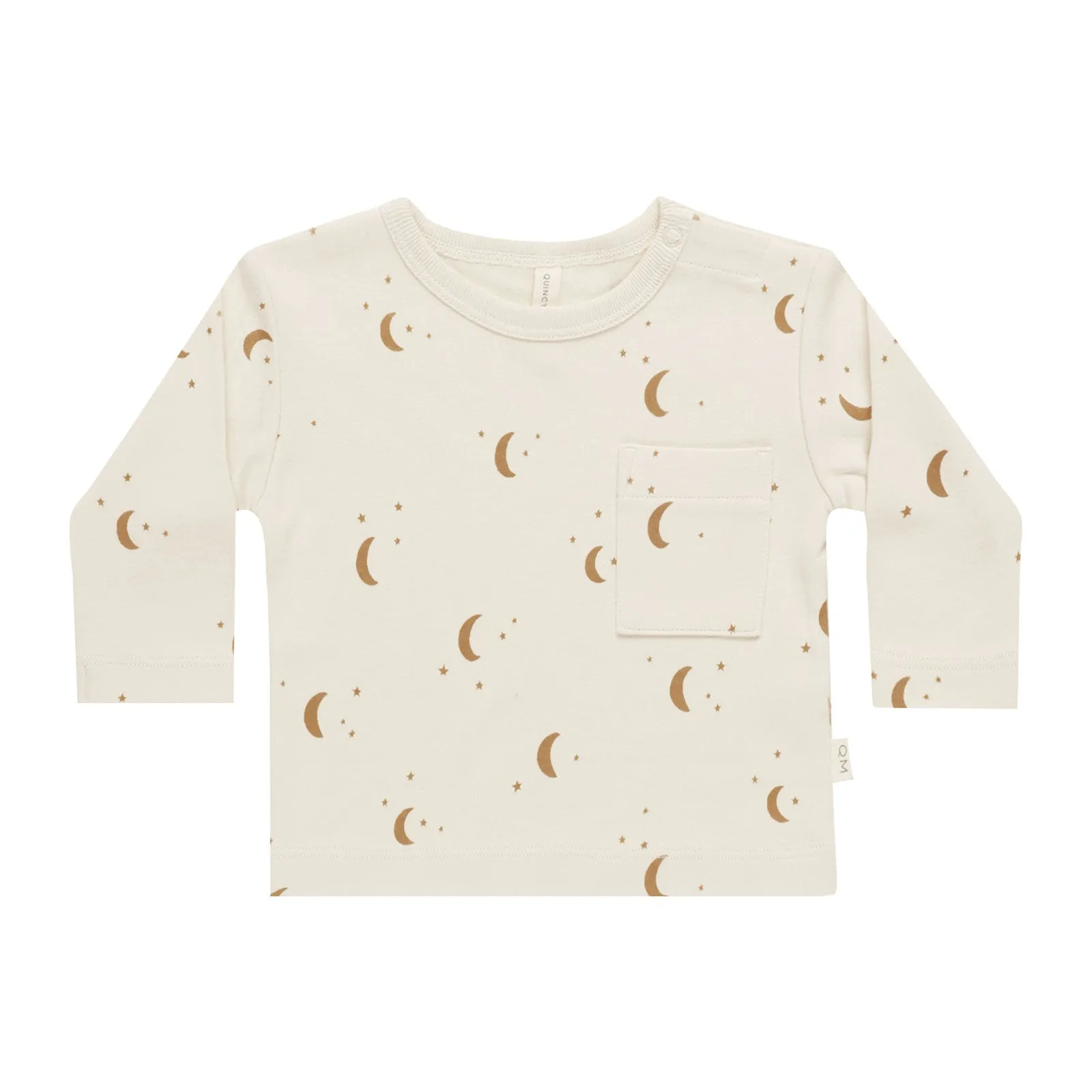 Long Sleeve Pocket Tee - Moons - Natural - FINAL SALE