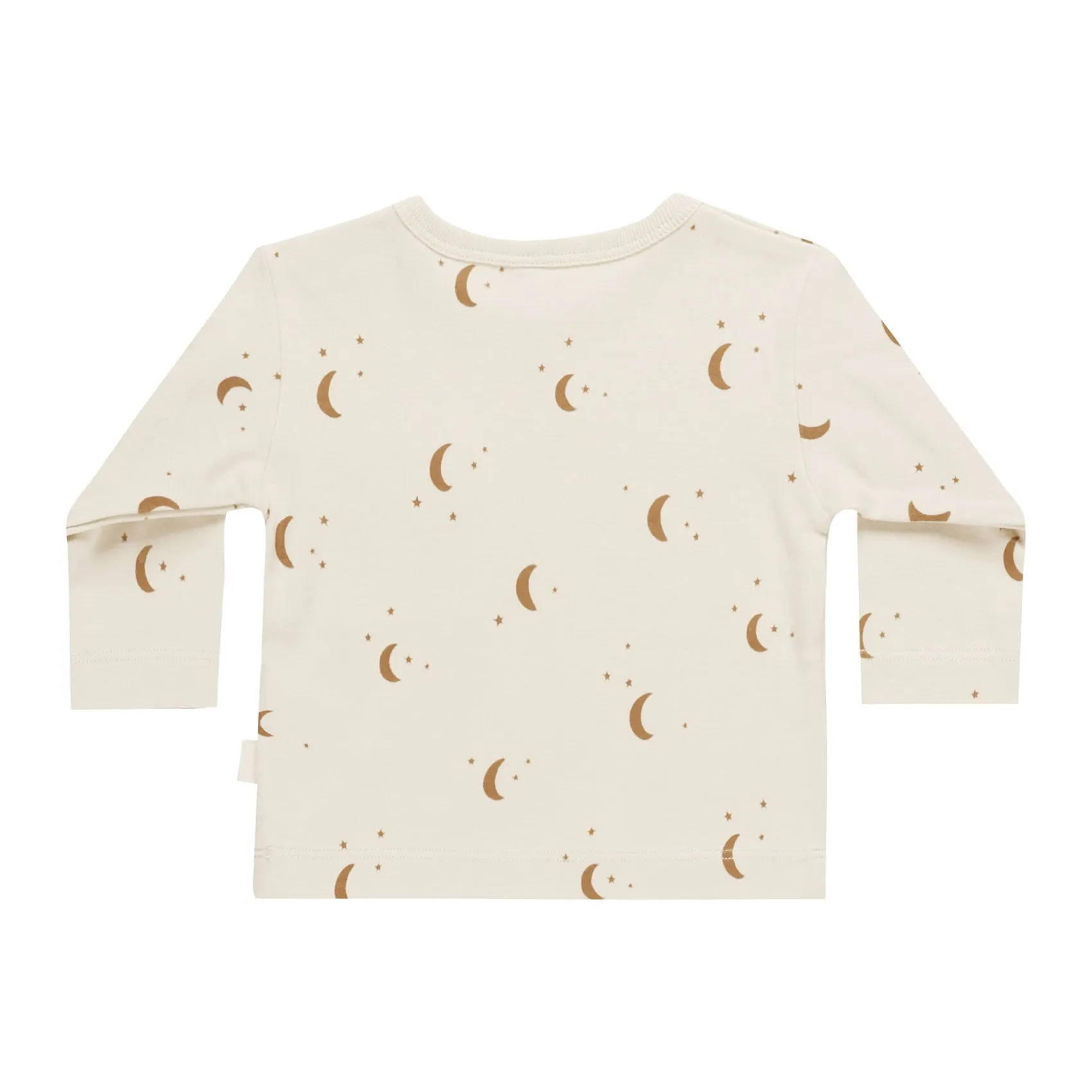 Long Sleeve Pocket Tee - Moons - Natural - FINAL SALE