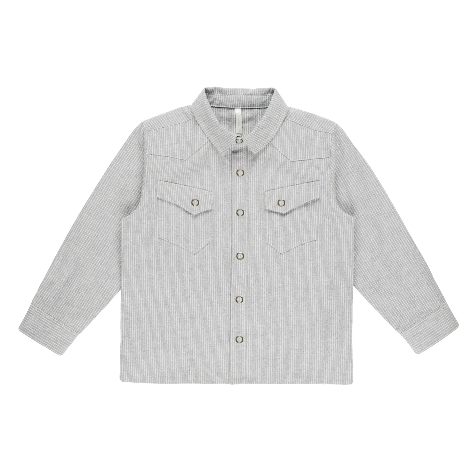 Long Sleeve Western Shirt - Blue Micro Stripe - FINAL SALE