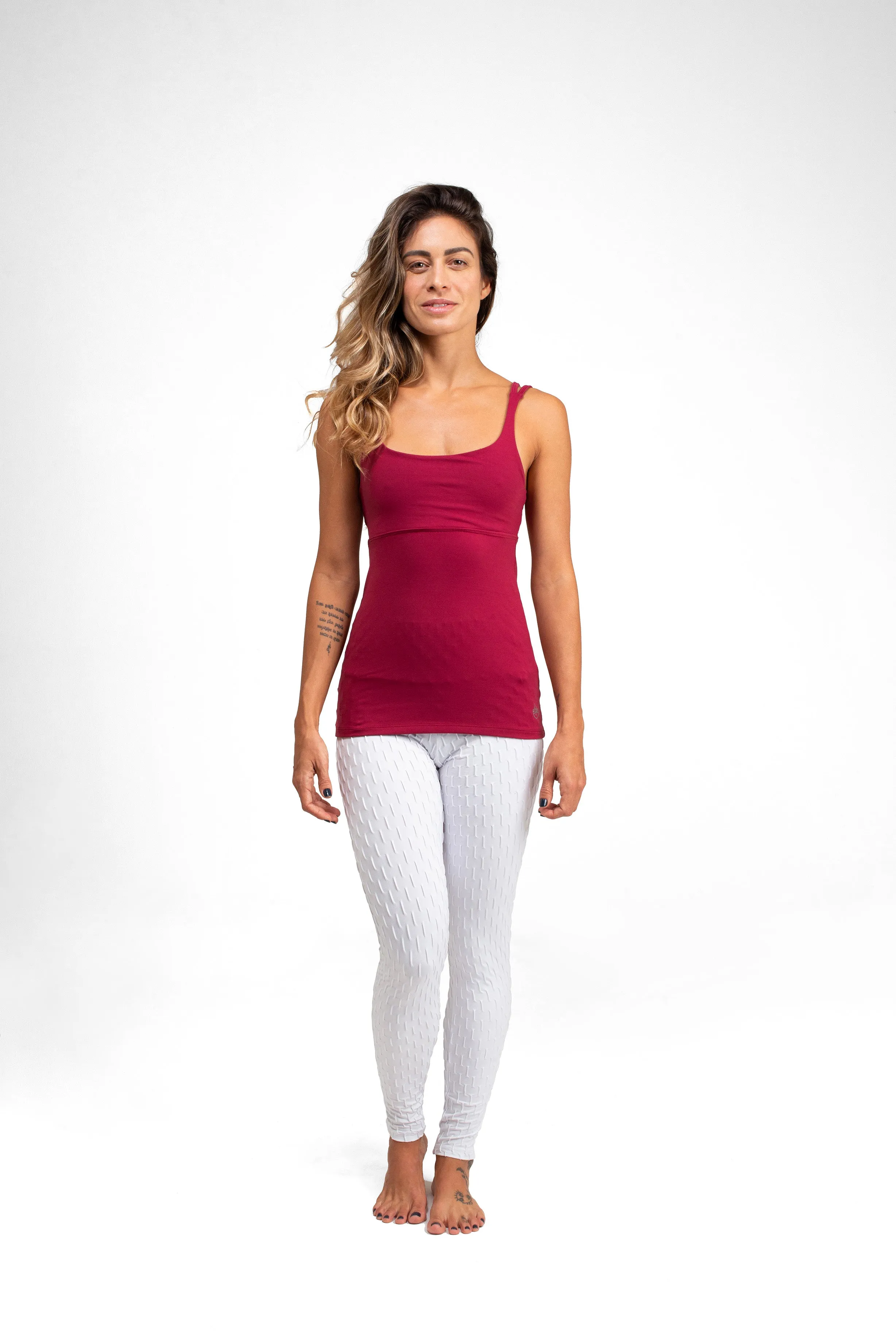 Mid-Rise Textured Leggings, White