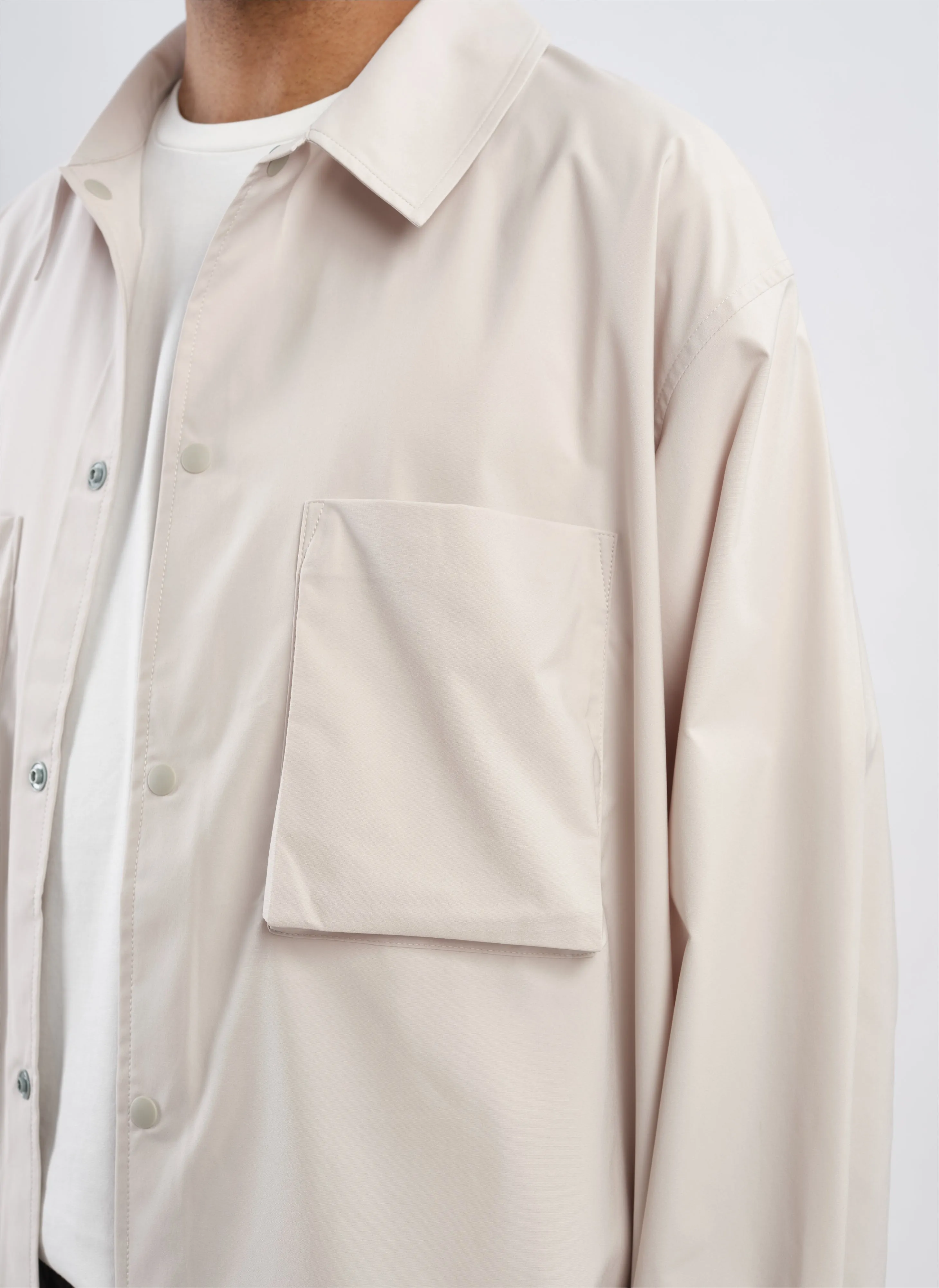 Minotech Snap Button Pocket Open Collar Shirt