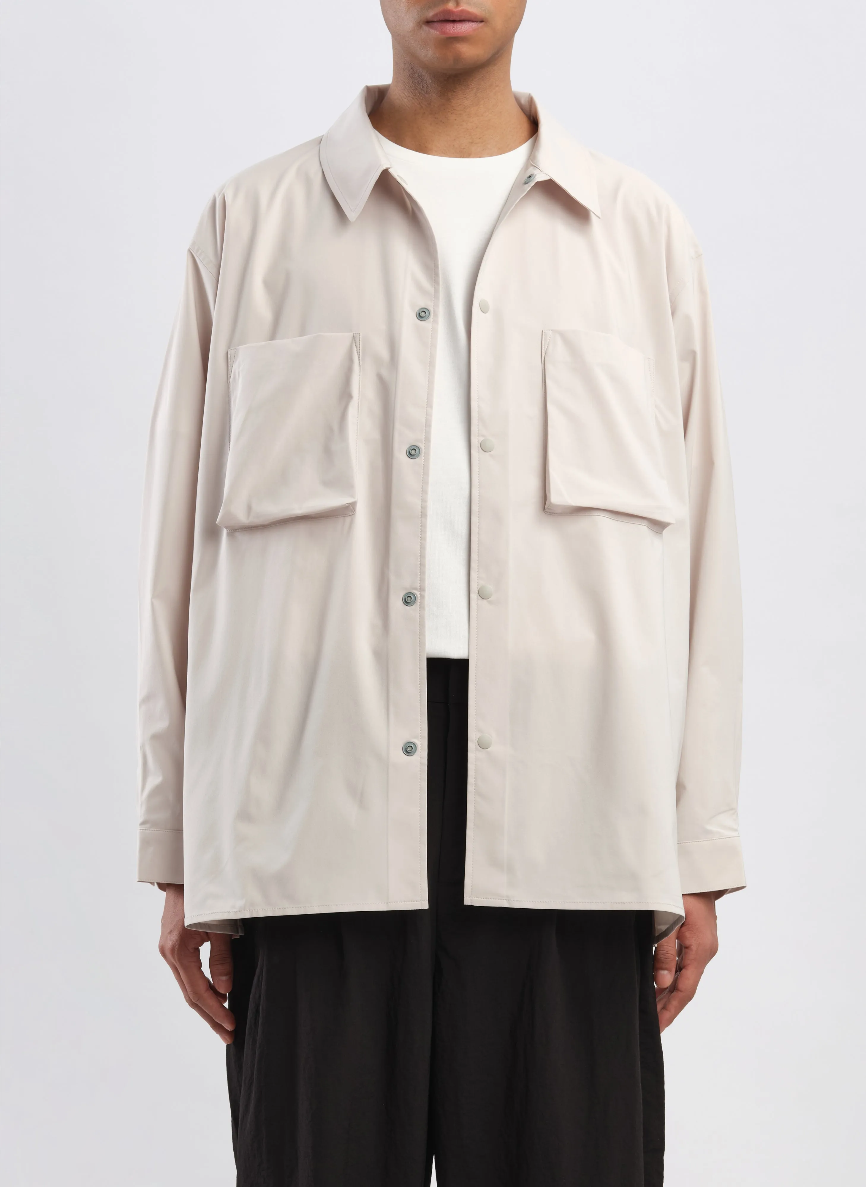 Minotech Snap Button Pocket Open Collar Shirt